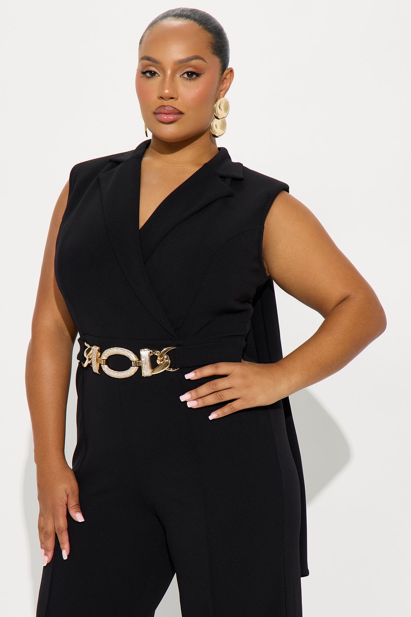 High Standards Draped Jumpsuit - Black