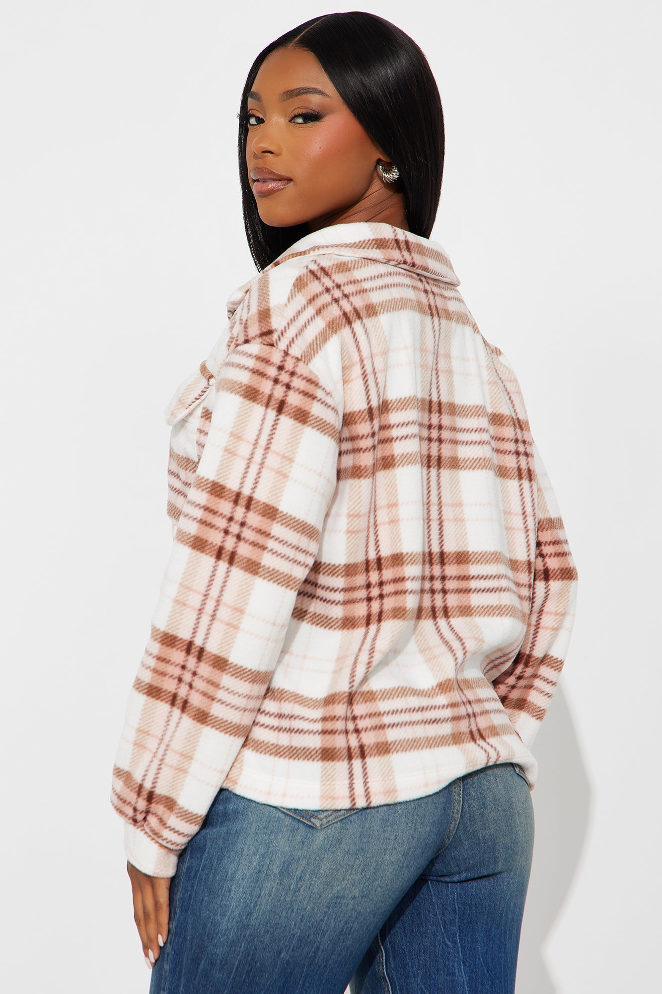 Jessica Plaid Shacket - Brown/combo