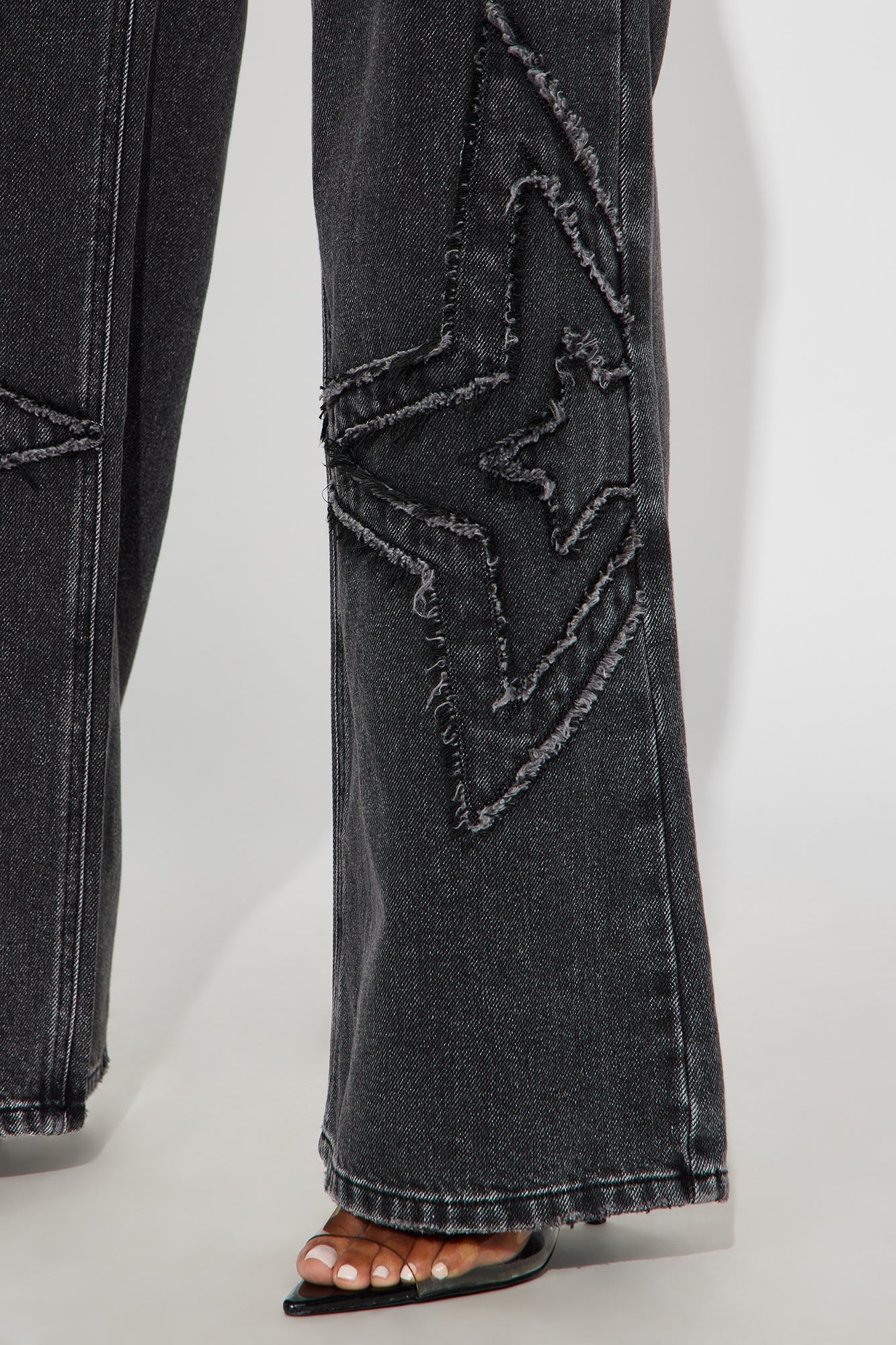 Cosmic Energy Wide Leg Jeans - Black Wash