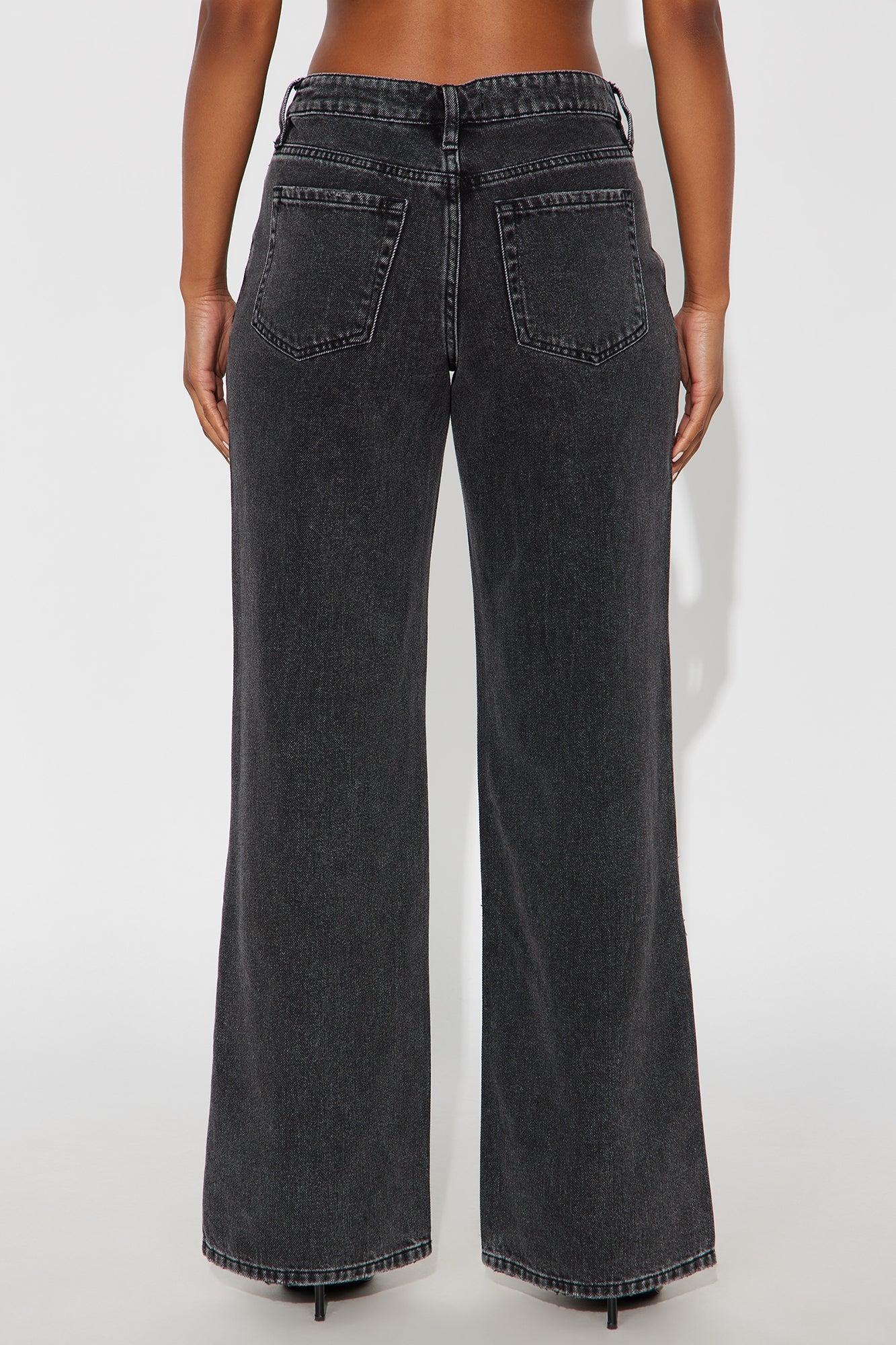 Cosmic Energy Wide Leg Jeans - Black Wash