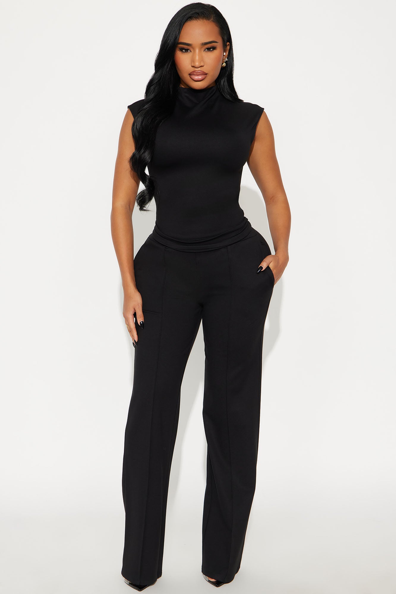 Power Stance Sleeveless Pant Set - Black