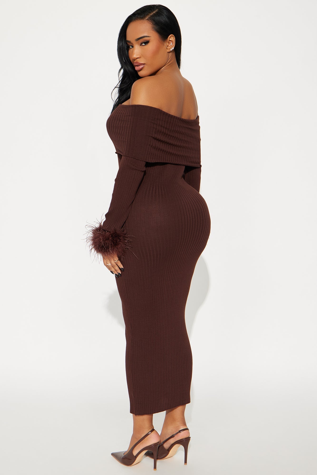 Legally Perfect Ribbed Midi Dress - Chocolate