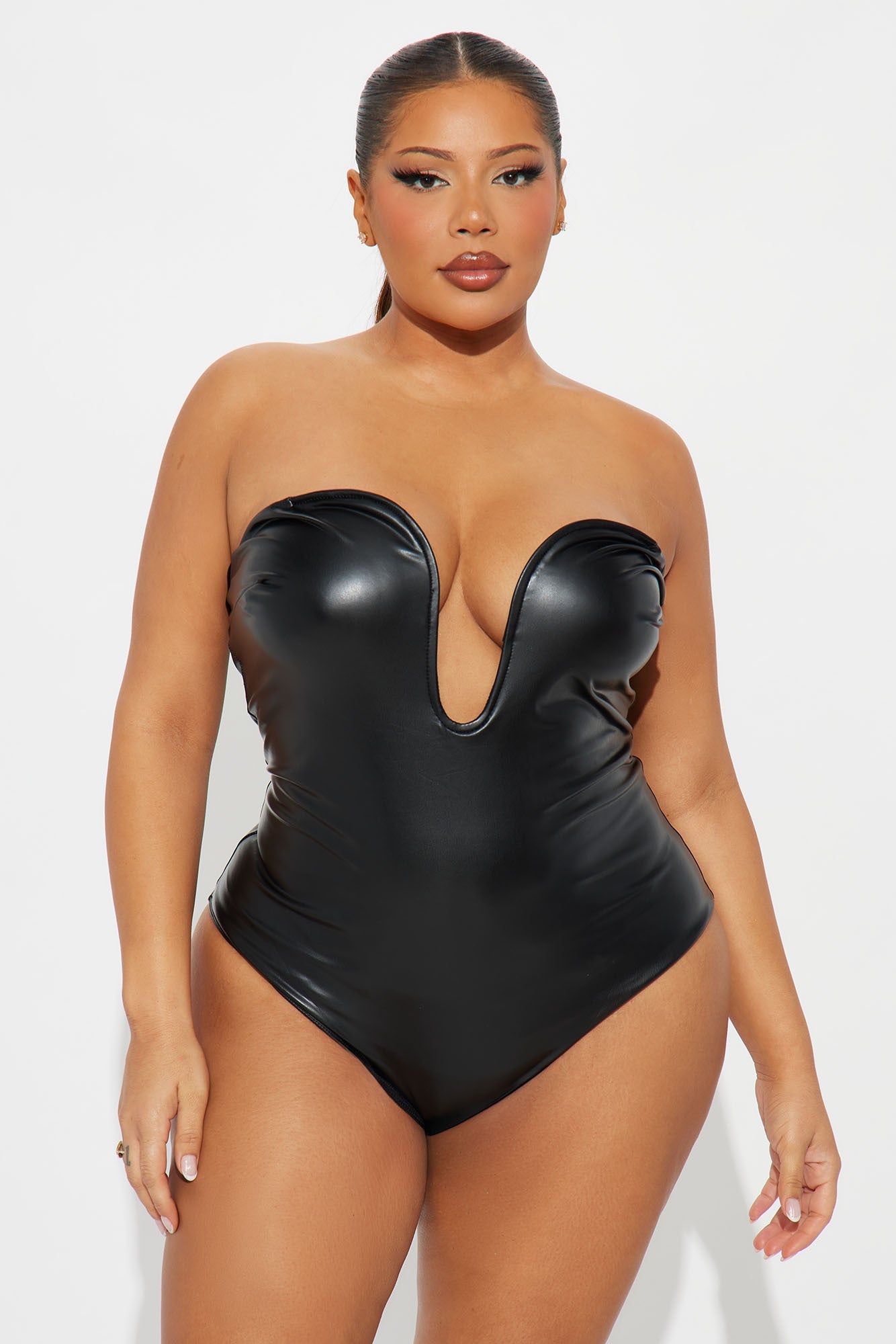 Love From Italy Faux Leather Corset - Black