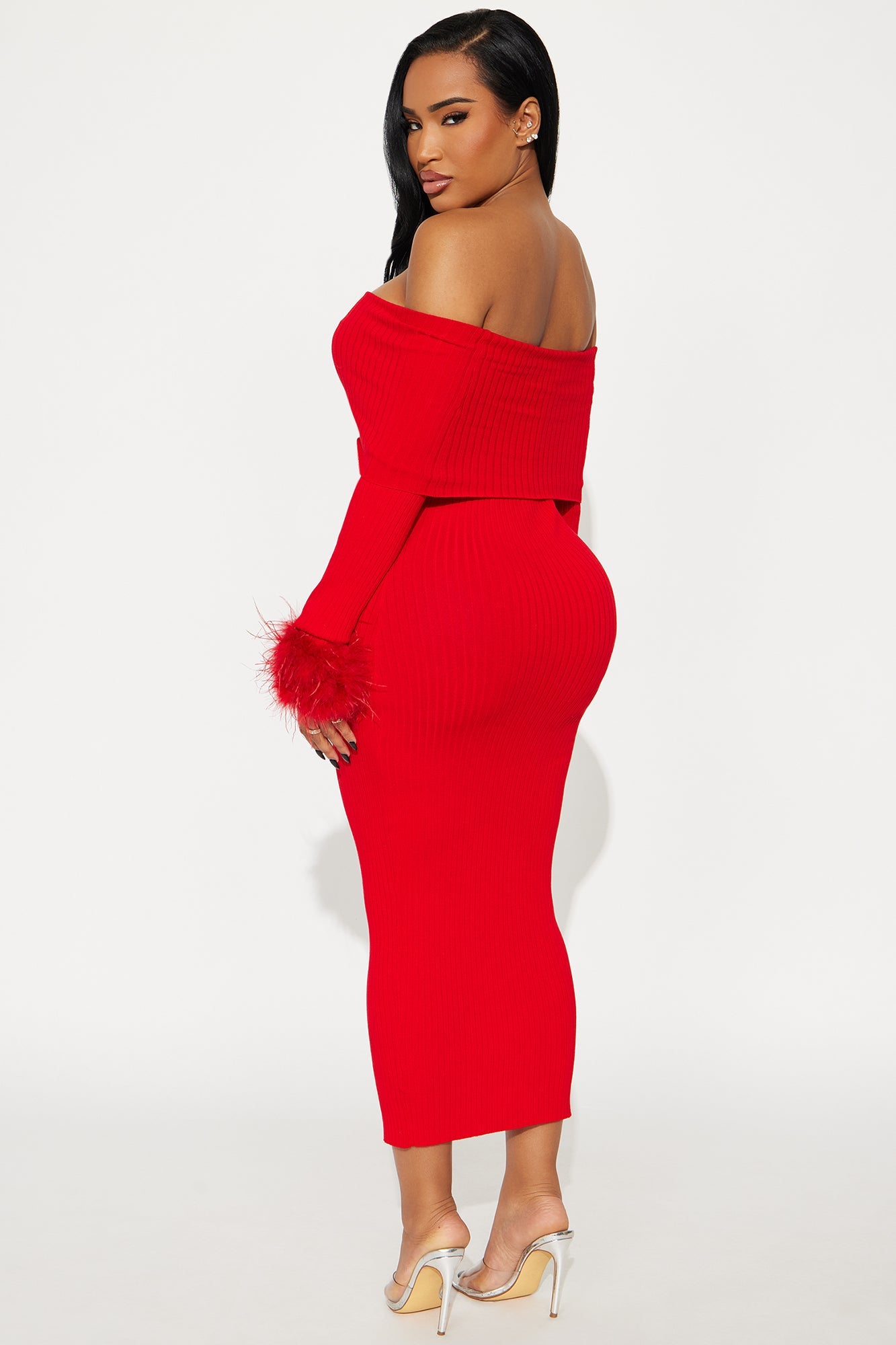 Legally Perfect Ribbed Midi Dress - Red