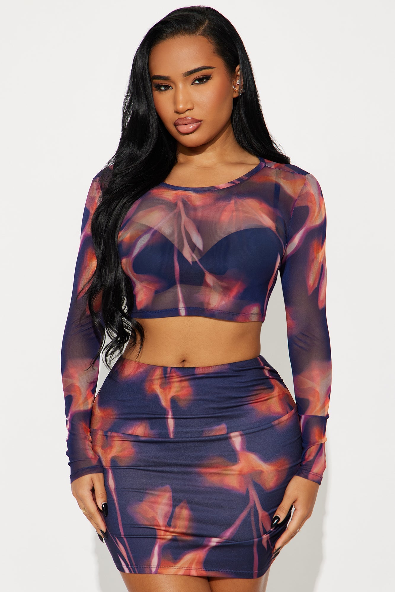 Let Me Find Out Mesh Skirt Set - Multi Color