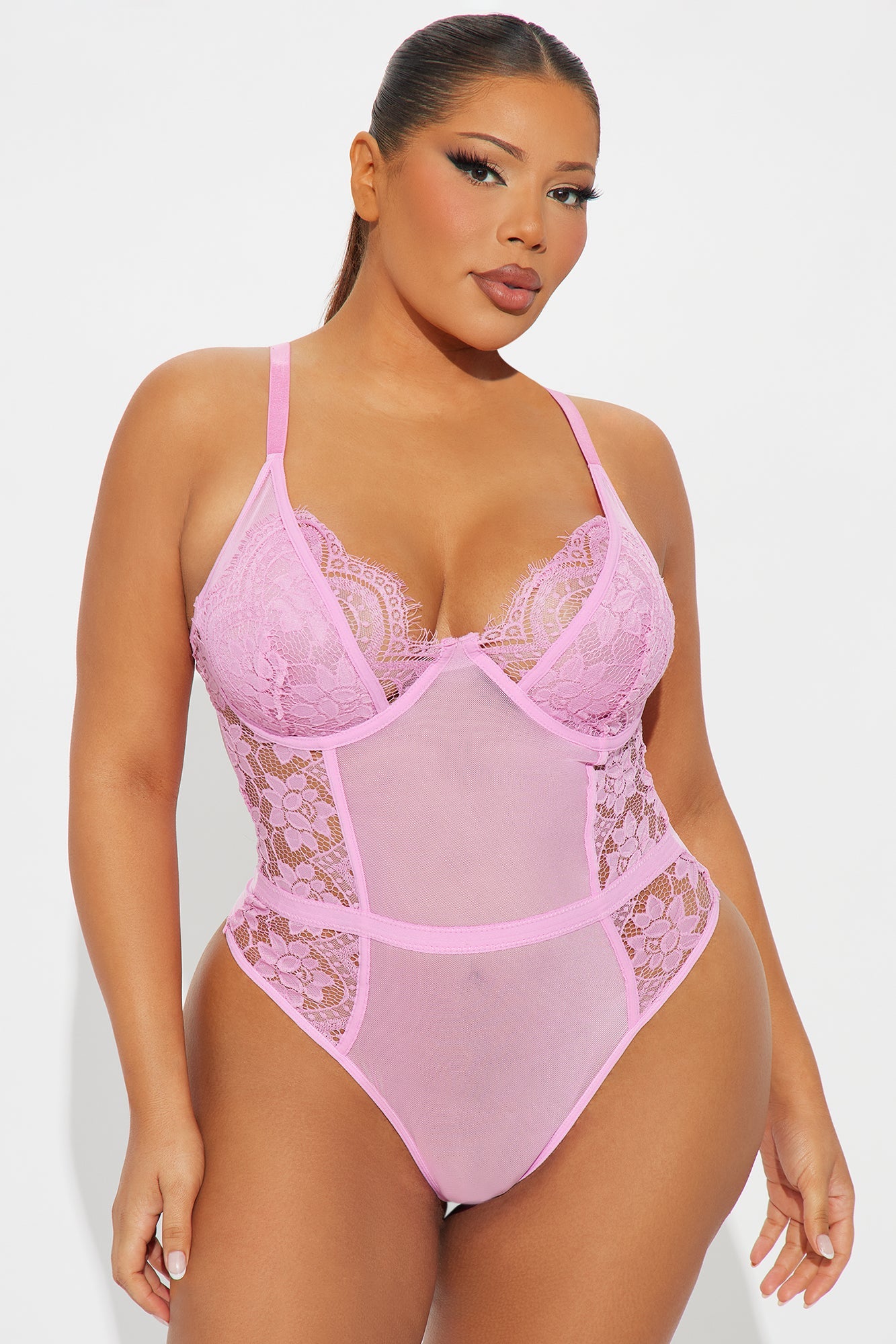 Make Them Stare Mesh Teddy - Pink