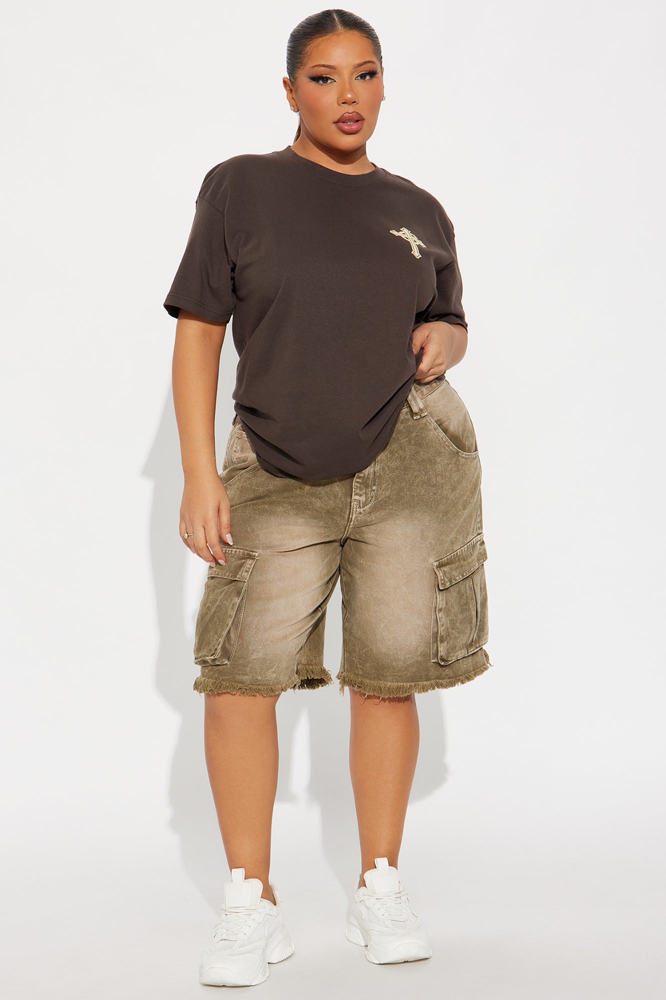 Our Father Cross Vintage Wash Tee - Brown