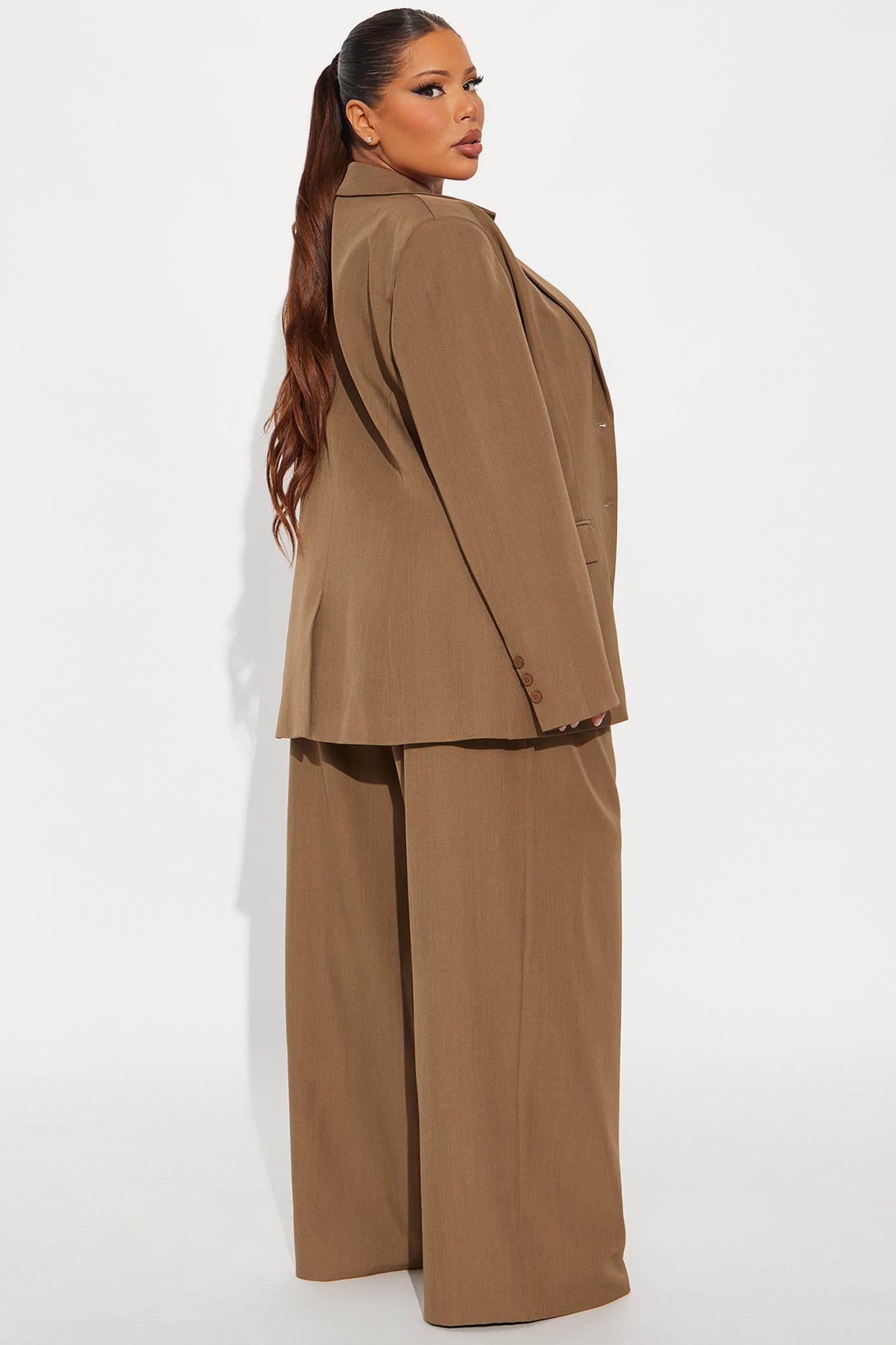 Boss Moves Belted Blazer Pant Set - Olive