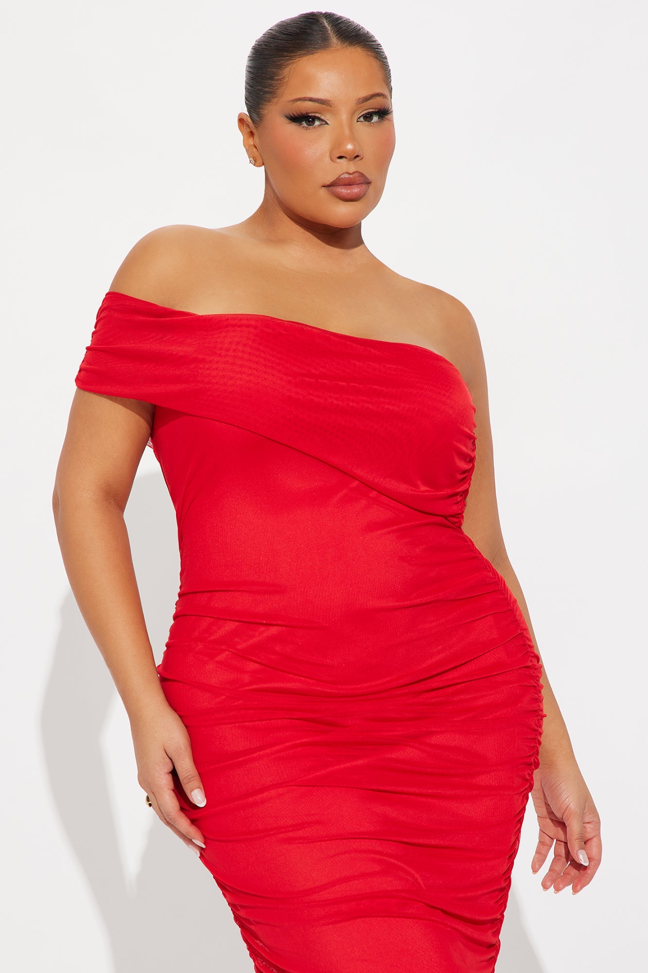 Real Legacy Mesh Midi Dress - Red