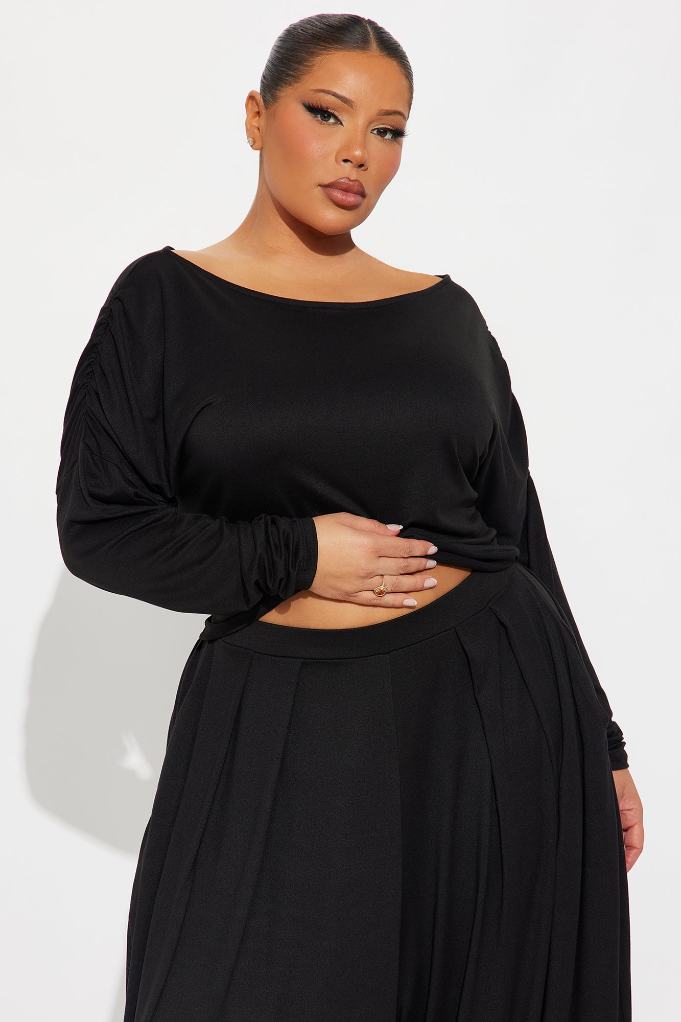 Cool Girl Balloon Pant Set - Black