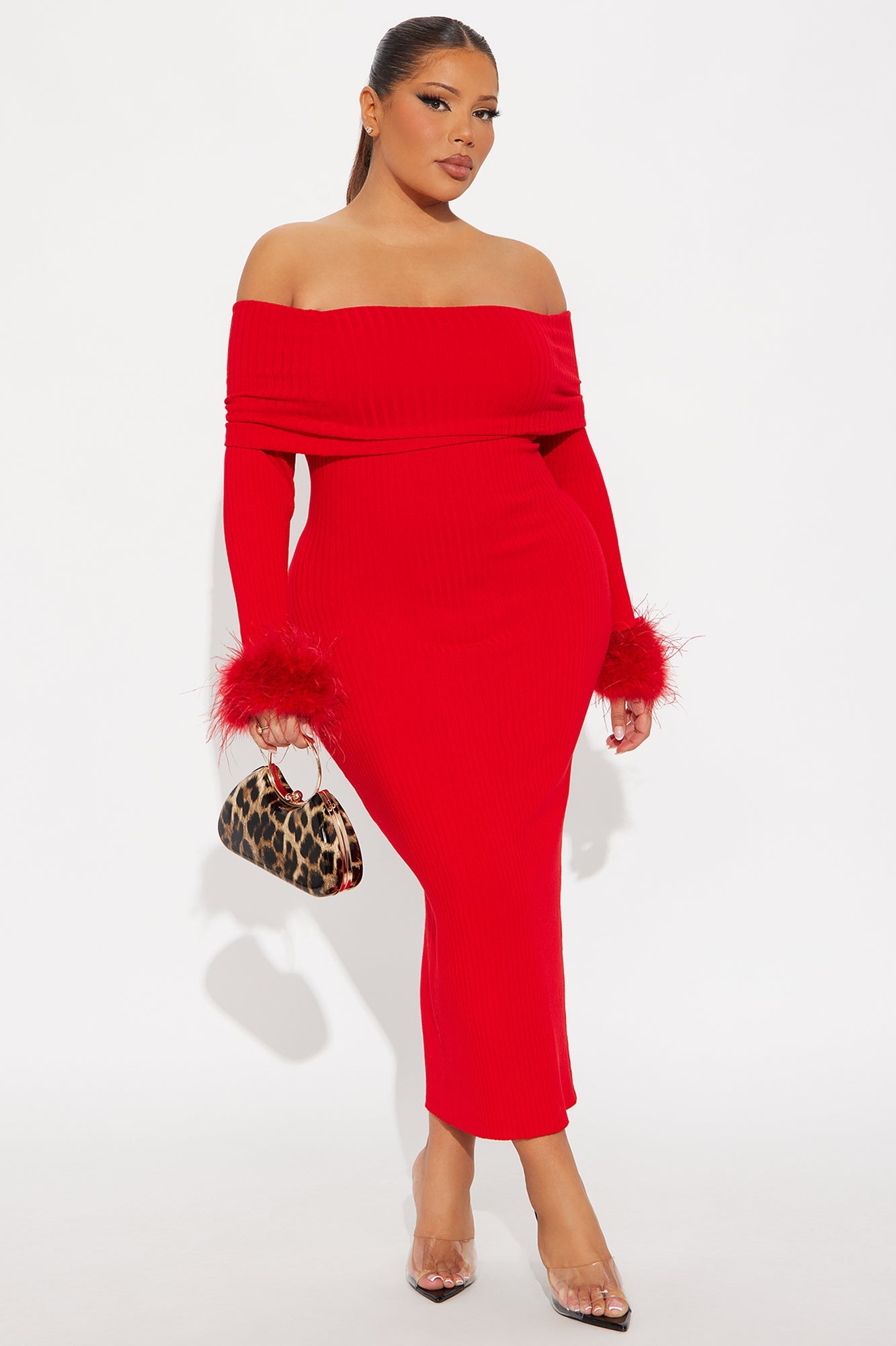 Legally Perfect Ribbed Midi Dress - Red