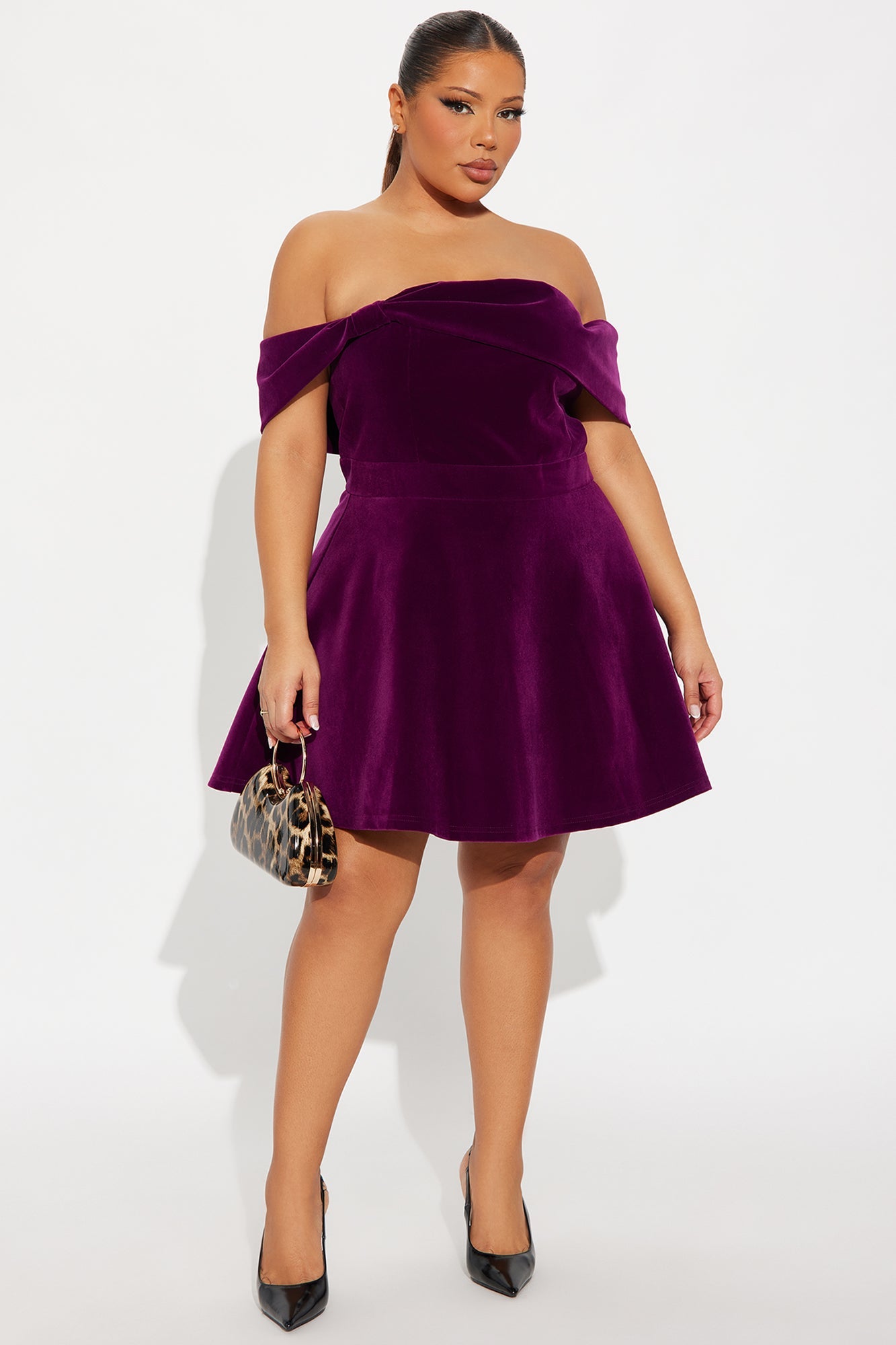 She Is The Moment Strapless Velvet Mini Dress - Purple