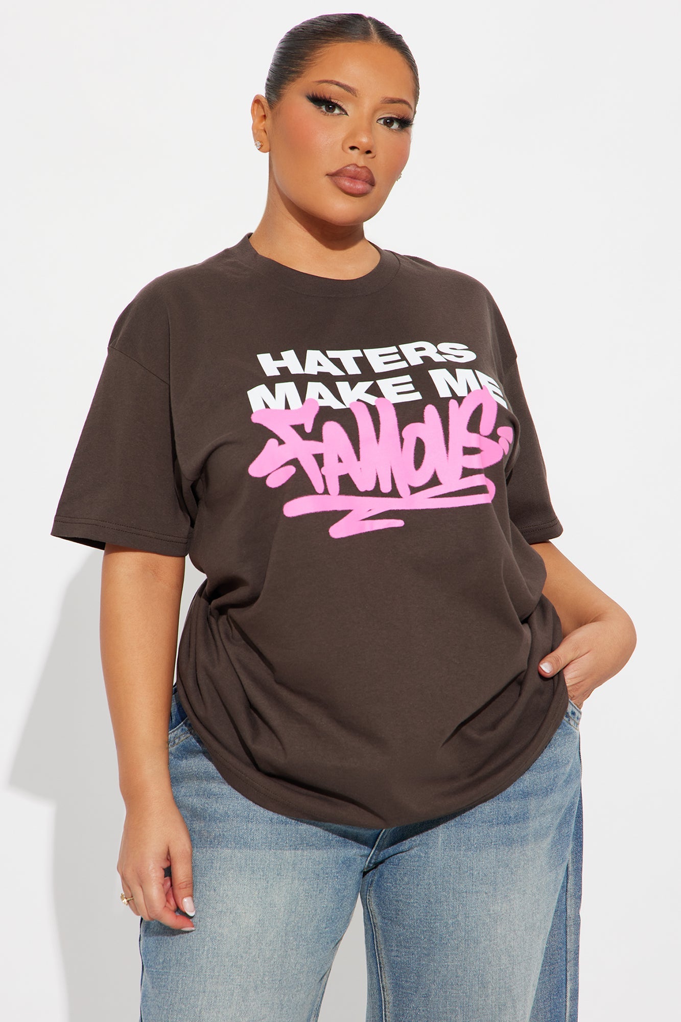 Haters Make Me Famous Tee - Brown