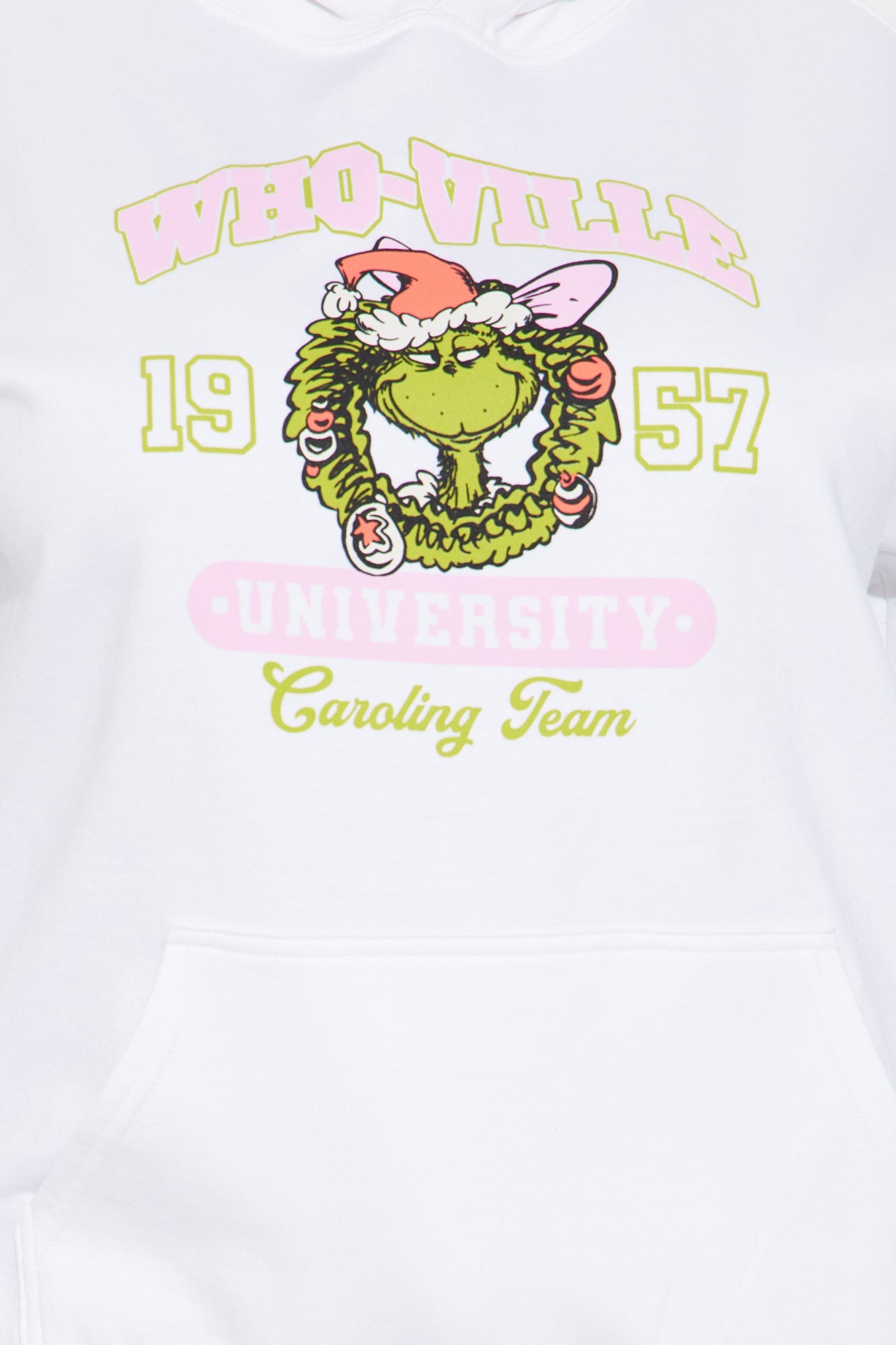 The Grinch Whoville University Fleece Hoodie - White