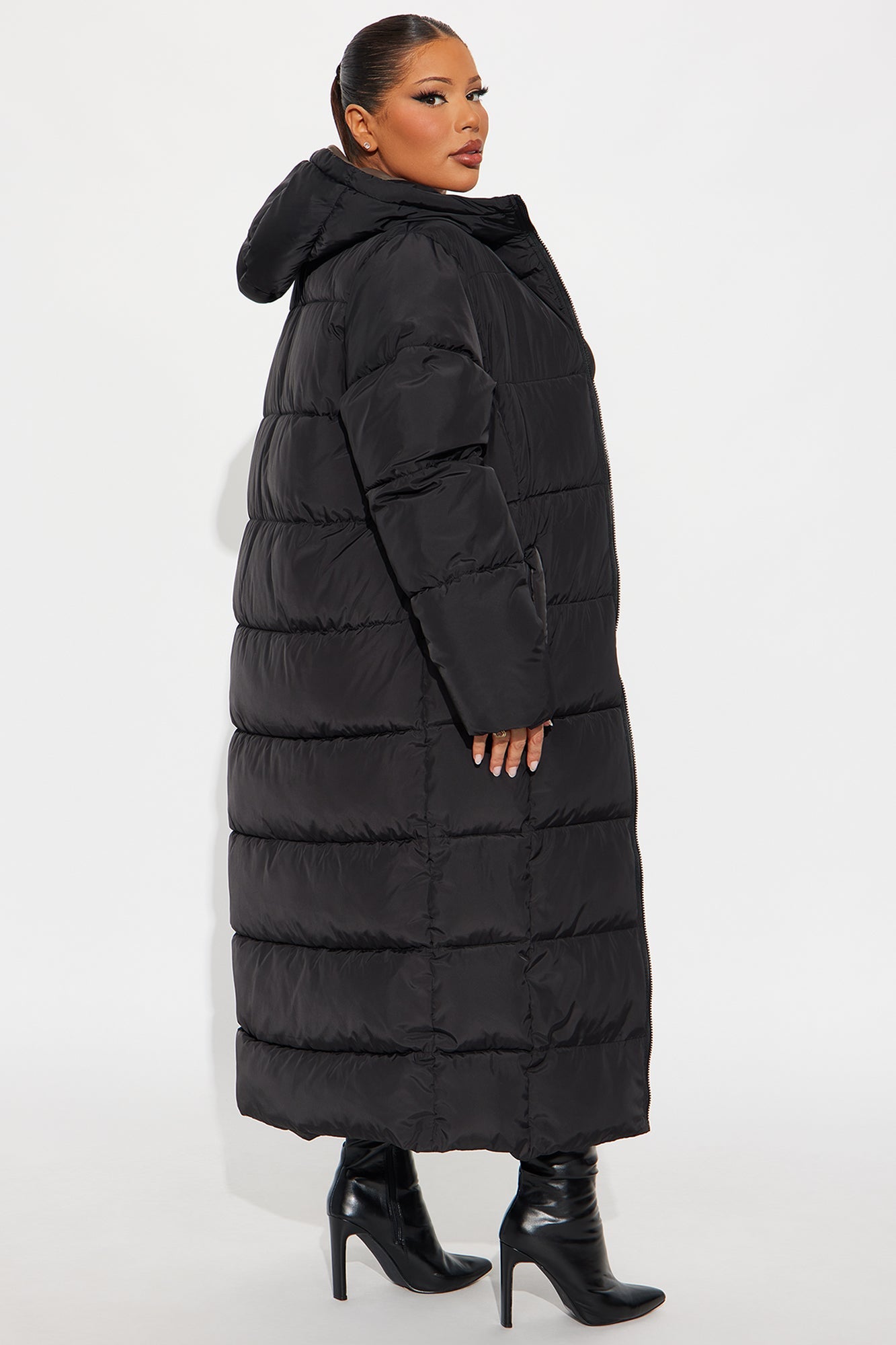 Trisha Long Puffer jacket - Black
