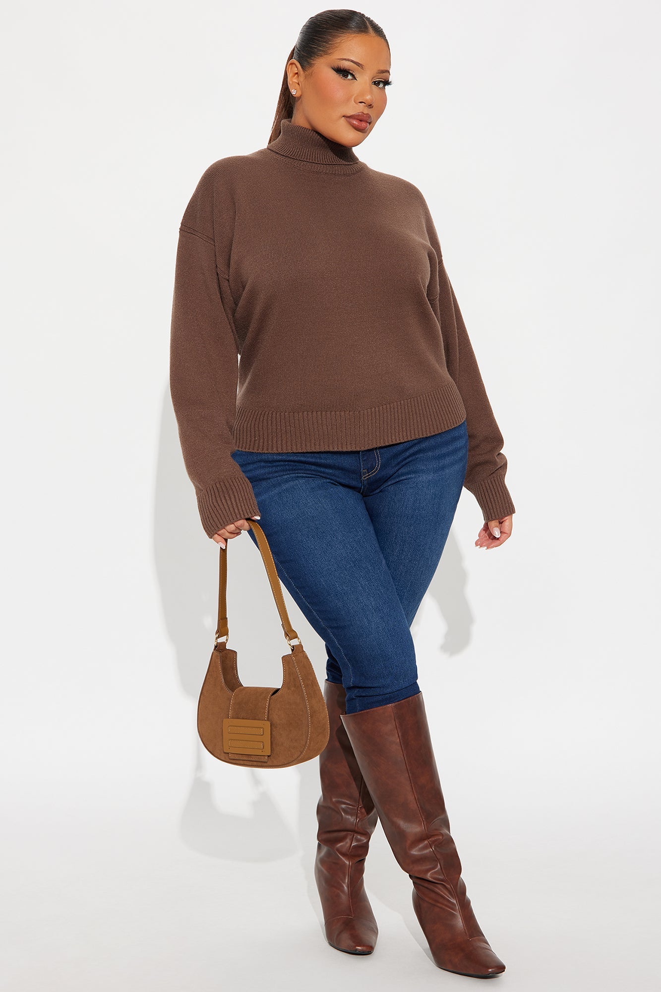 Taking What's Mine Turtle Neck Sweater - Mocha