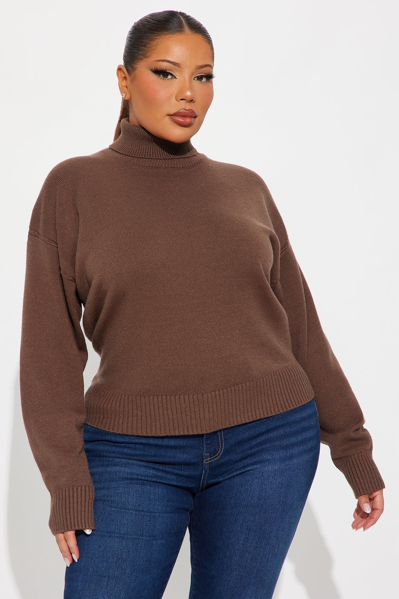Taking What's Mine Turtle Neck Sweater - Mocha