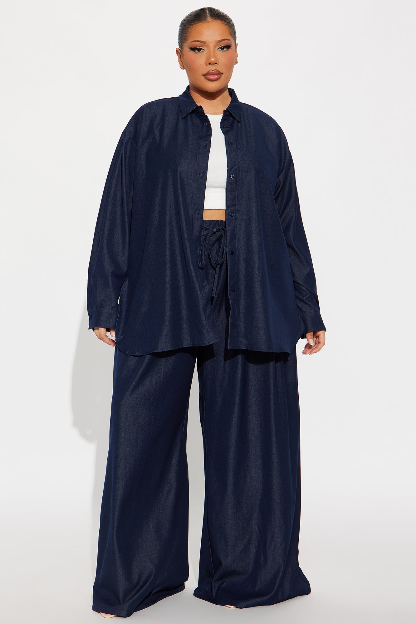 Belinda Wide Leg Pant Set - Black