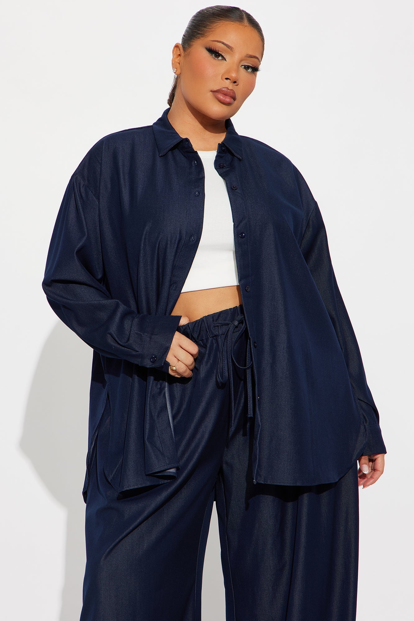 Belinda Wide Leg Pant Set - Black