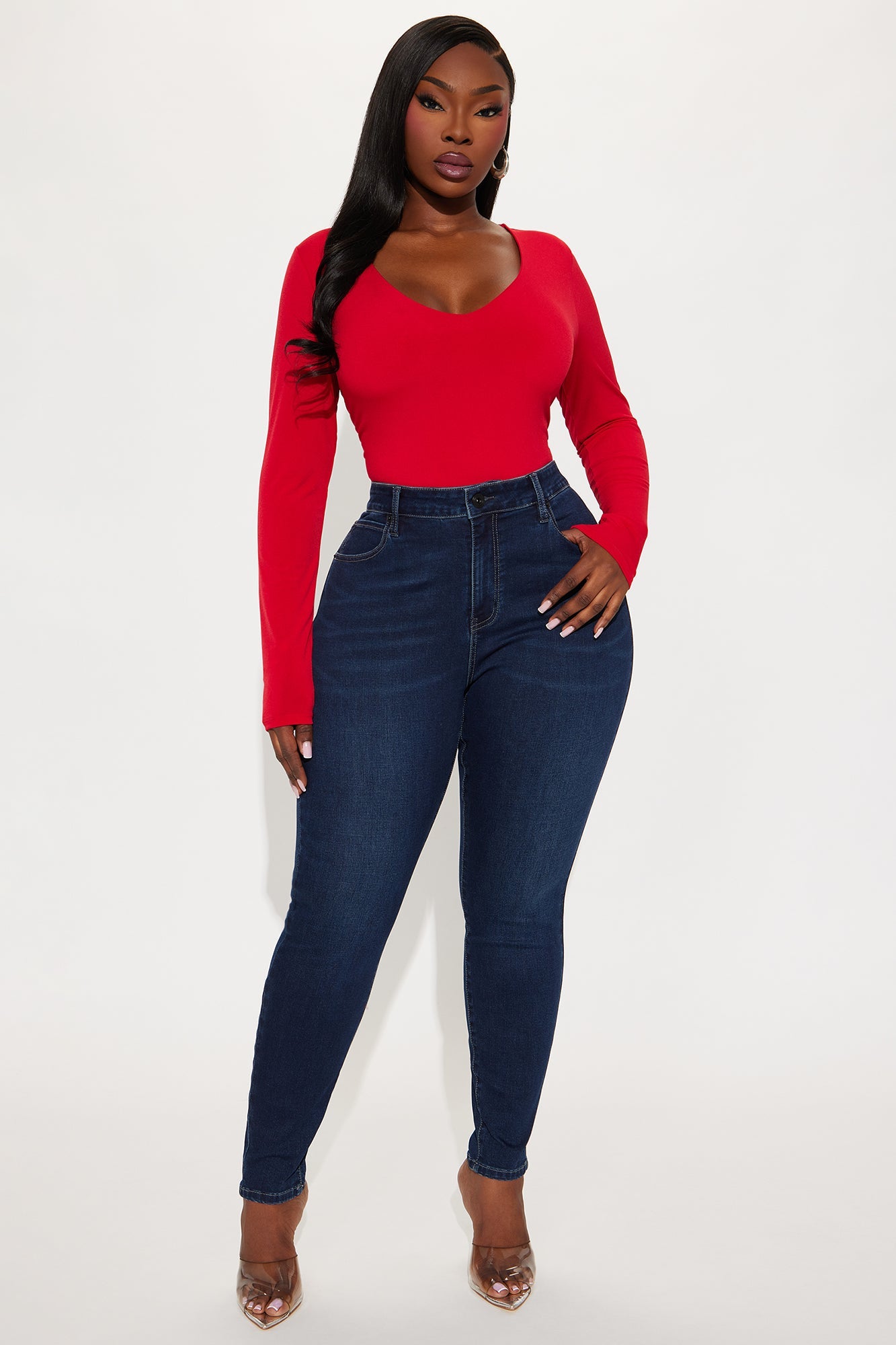 Smooth Fit Mid Rise Skinny Jeans - Dark Wash