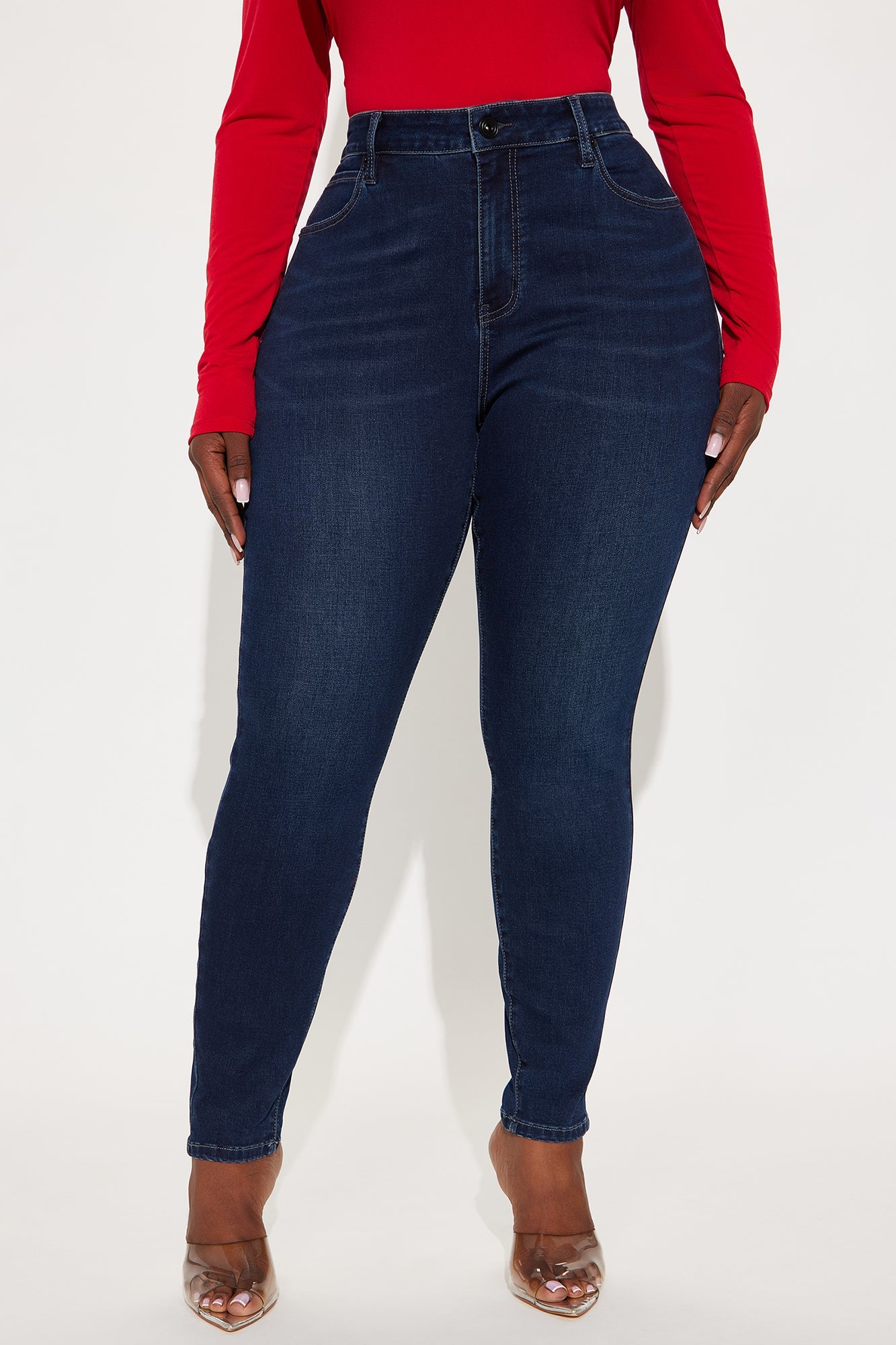 Smooth Fit Mid Rise Skinny Jeans - Dark Wash