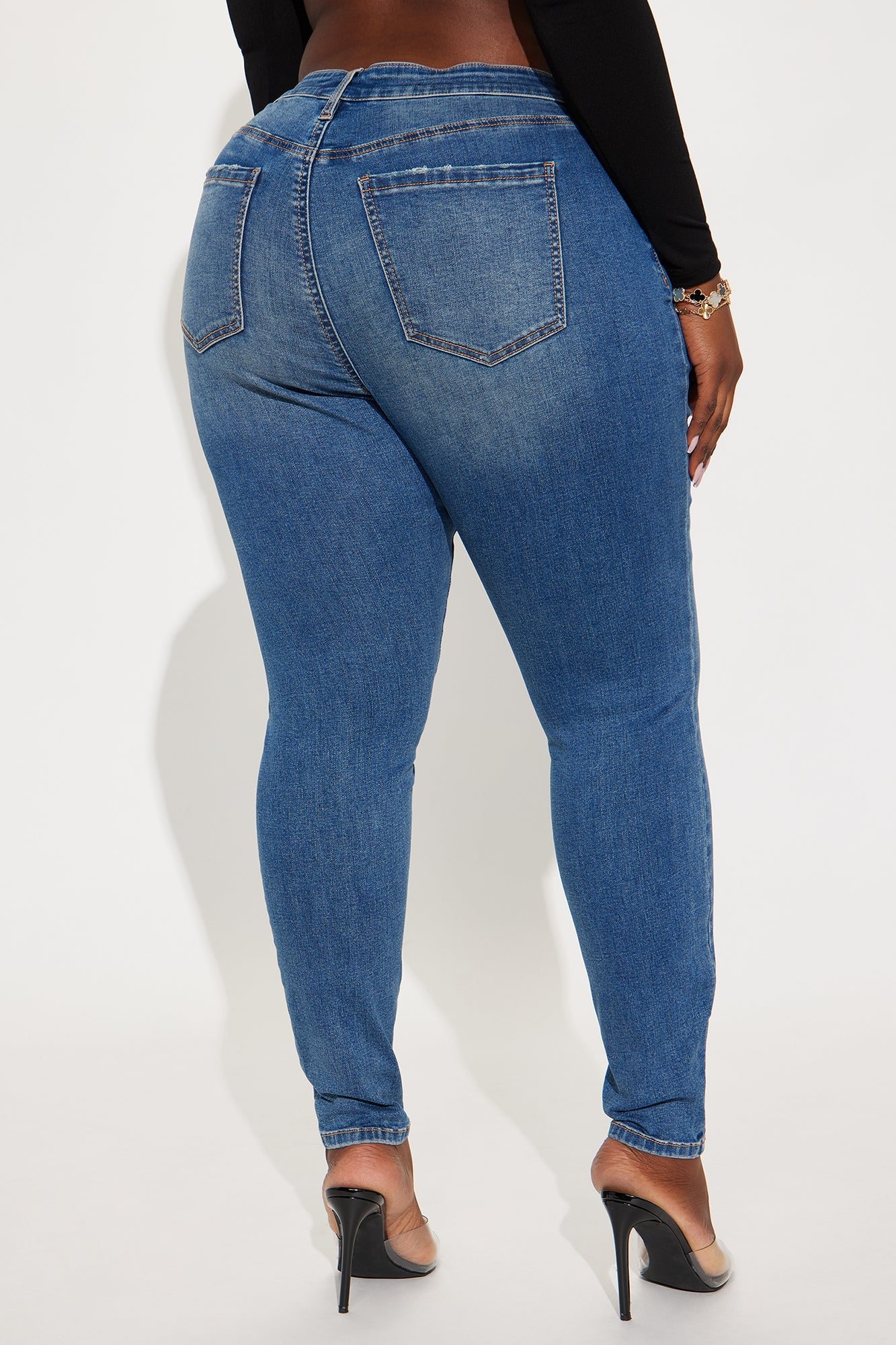 Smooth Fit Mid Rise Skinny Jeans - Medium Wash