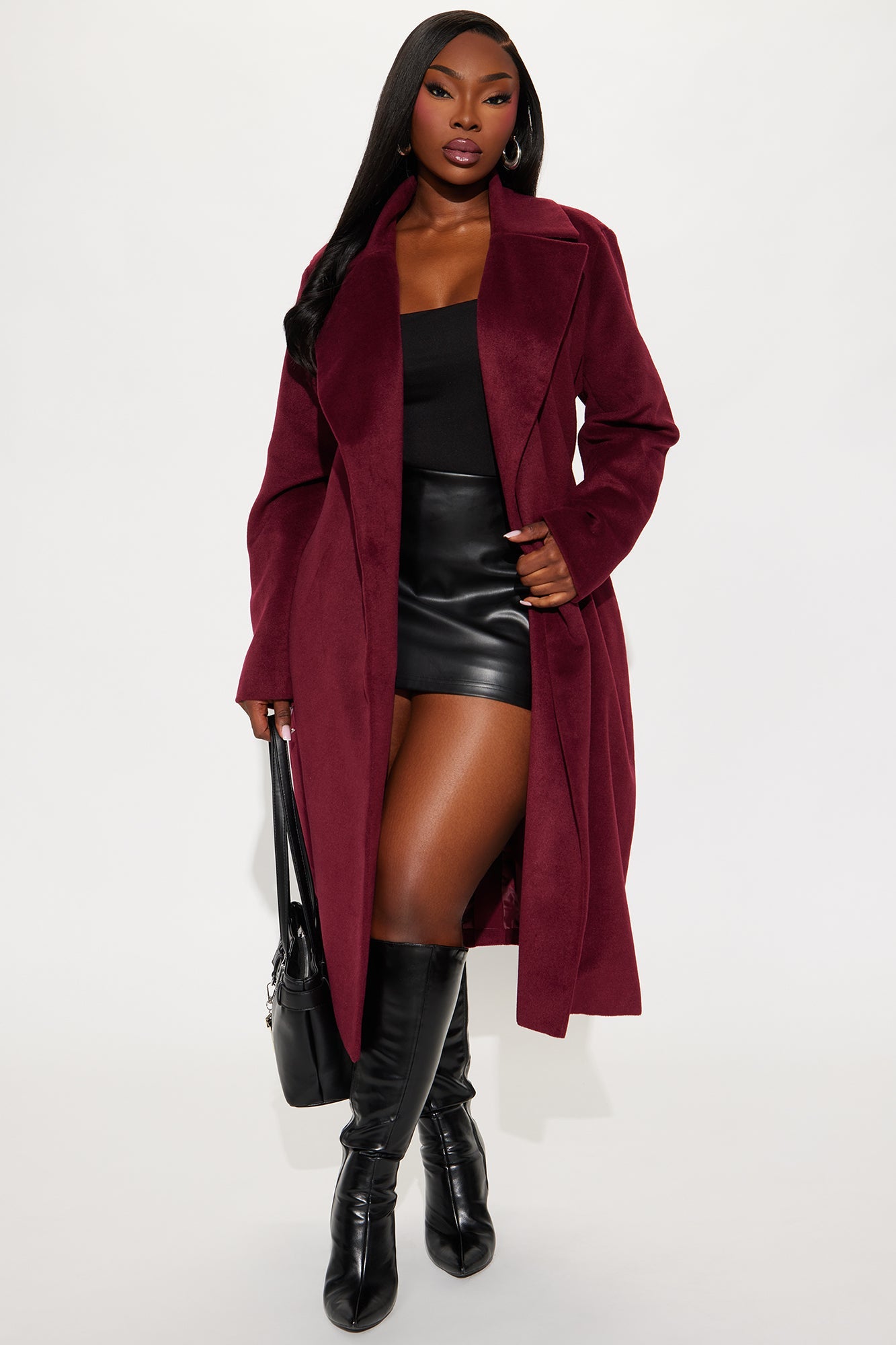 Camile Trench Coat - Wine