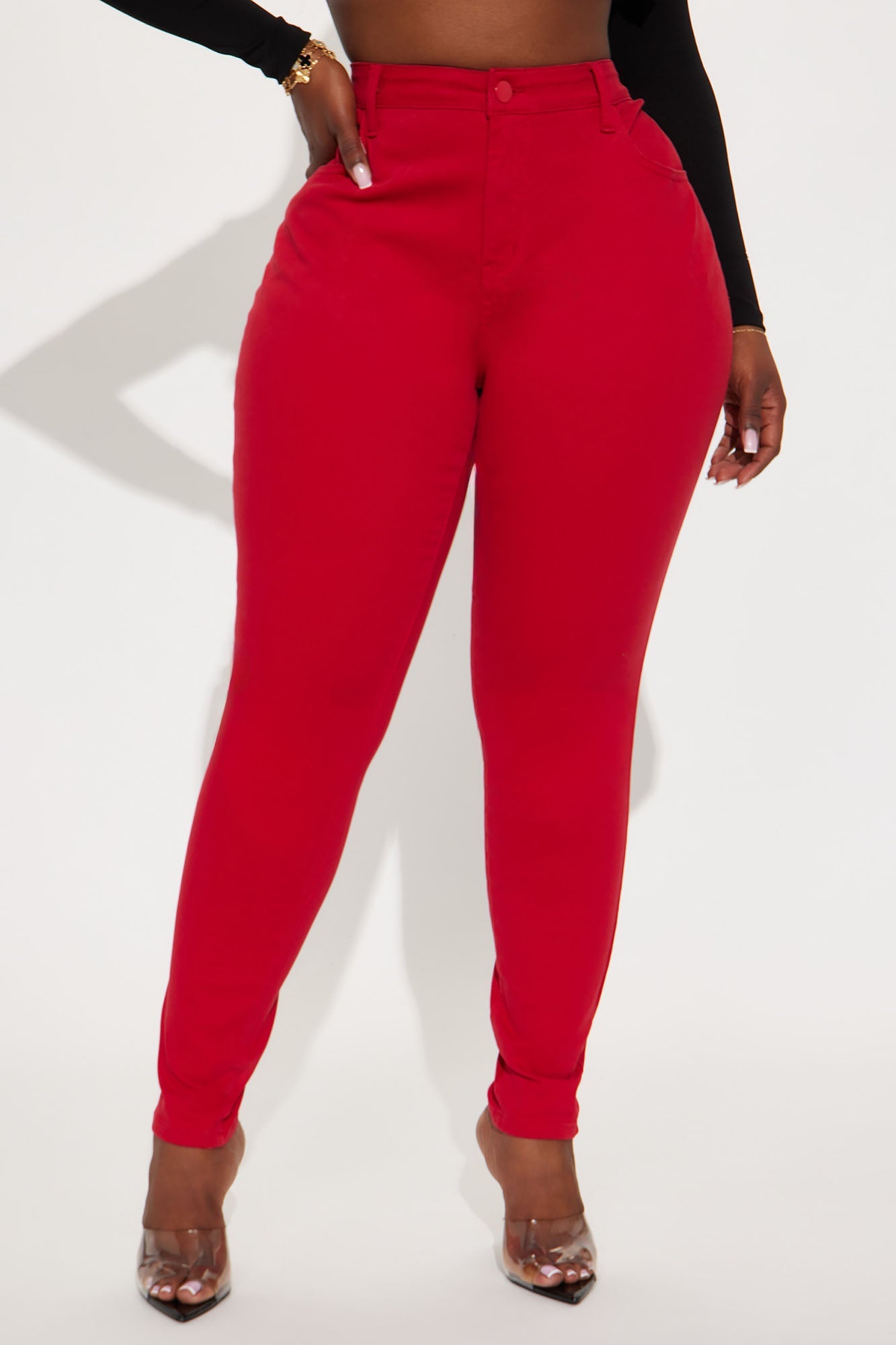 Skinny Uniform Pants - Red