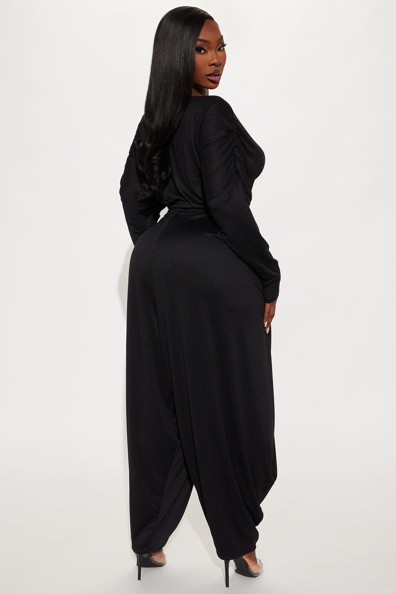 Jessie Balloon Leg Off Shoulder Jumpsuit - Black