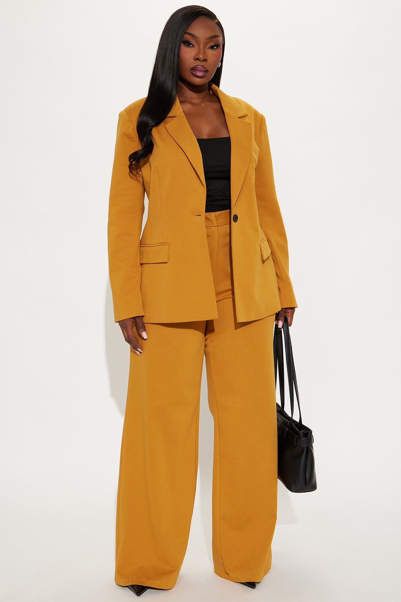 Juliana Ponte Blazer Pant Set - Camel