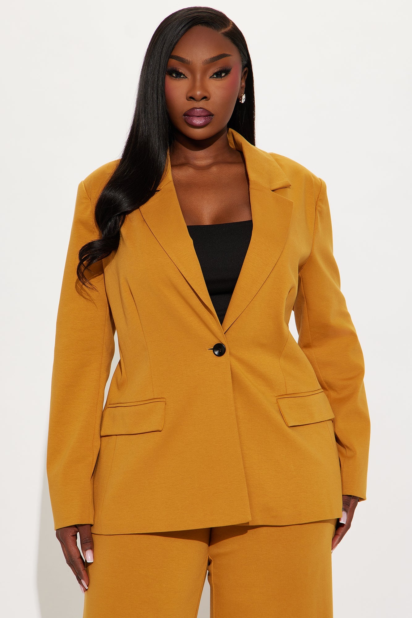 Juliana Ponte Blazer Pant Set - Camel