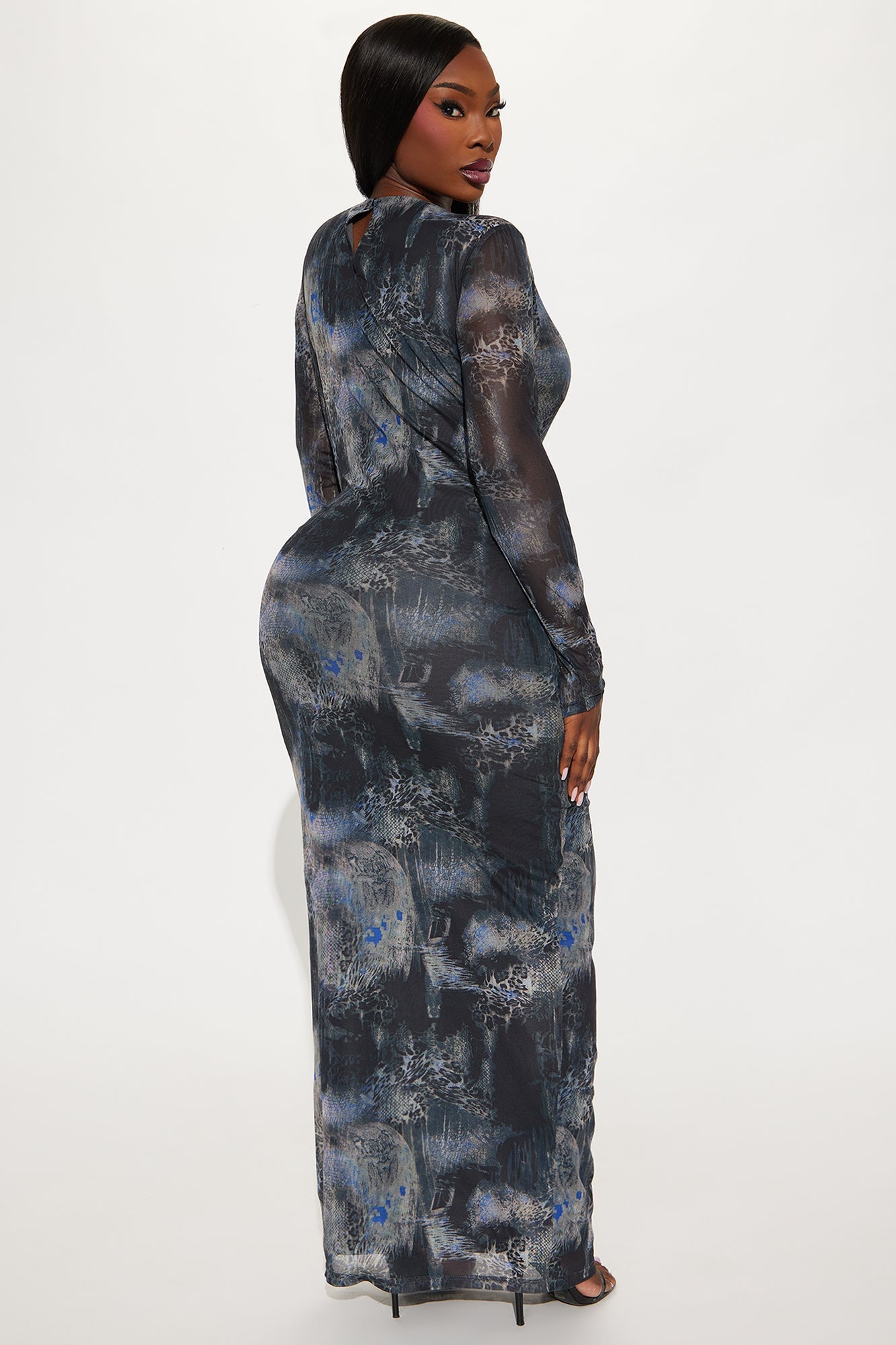 Don't Misstep Cut Out Maxi Dress - Grey/combo