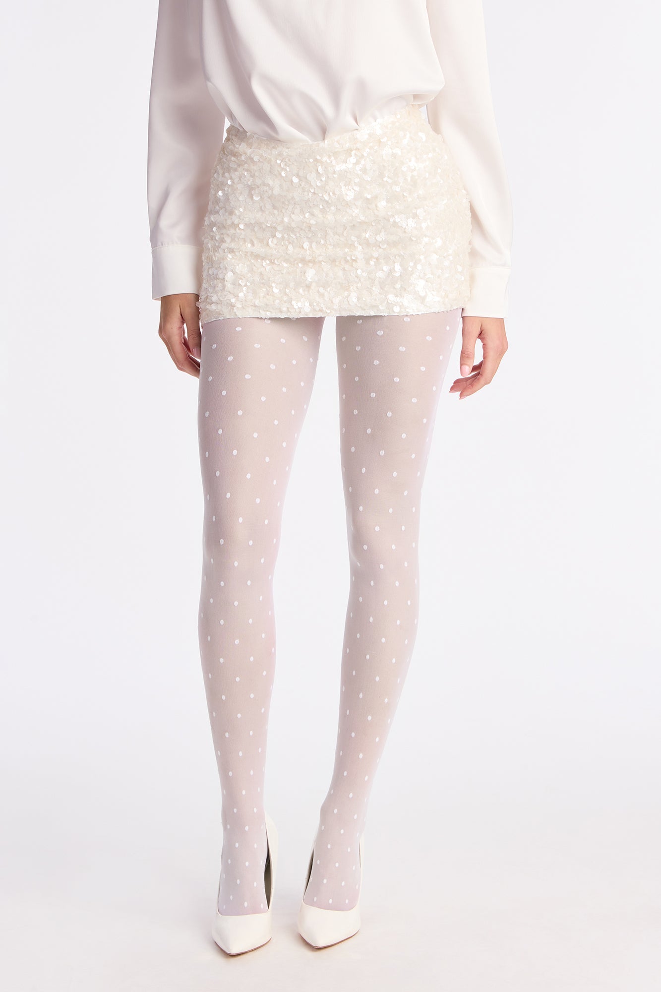Step It Up Sequin Embellished Micro Mini Skort - Ivory