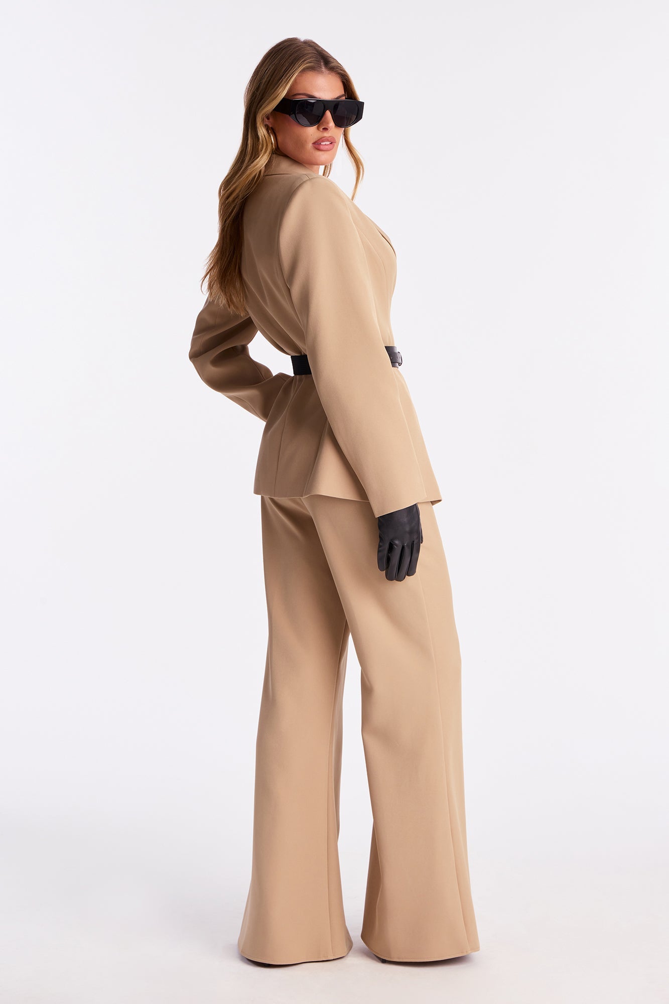 Power Boss Babe Blazer Pant Set - Taupe