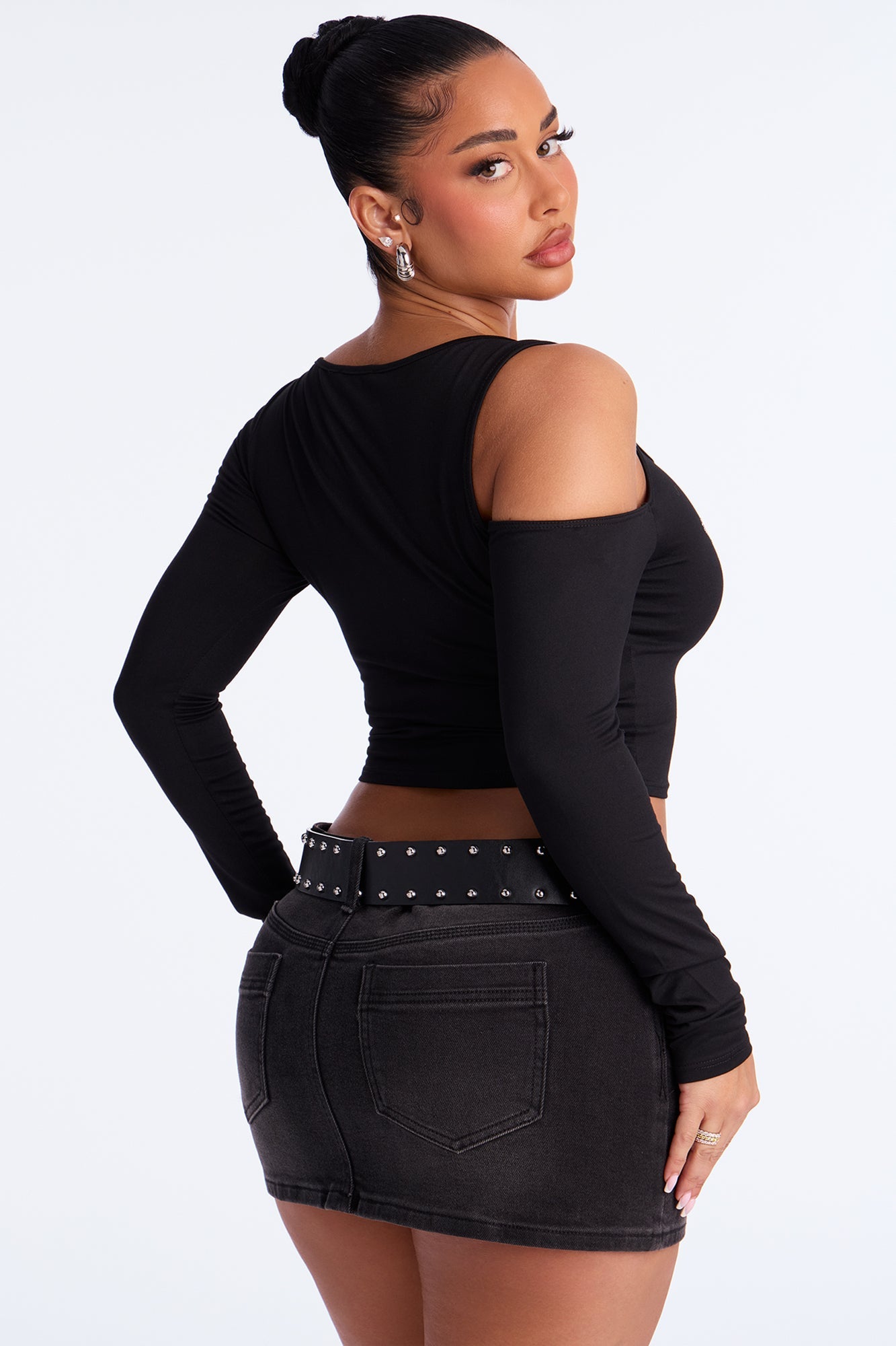 Cowboys Forever Studded Baby Tee - Black