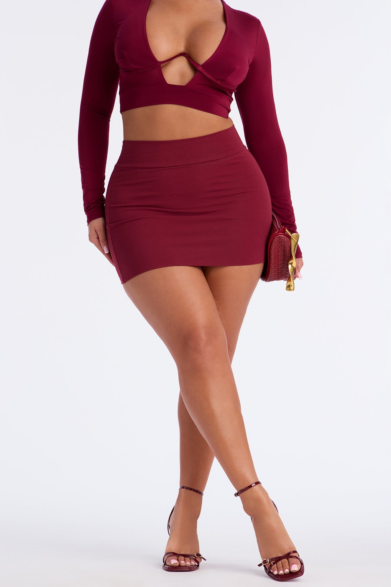 Melanie Micro Mini Skirt - Burgundy