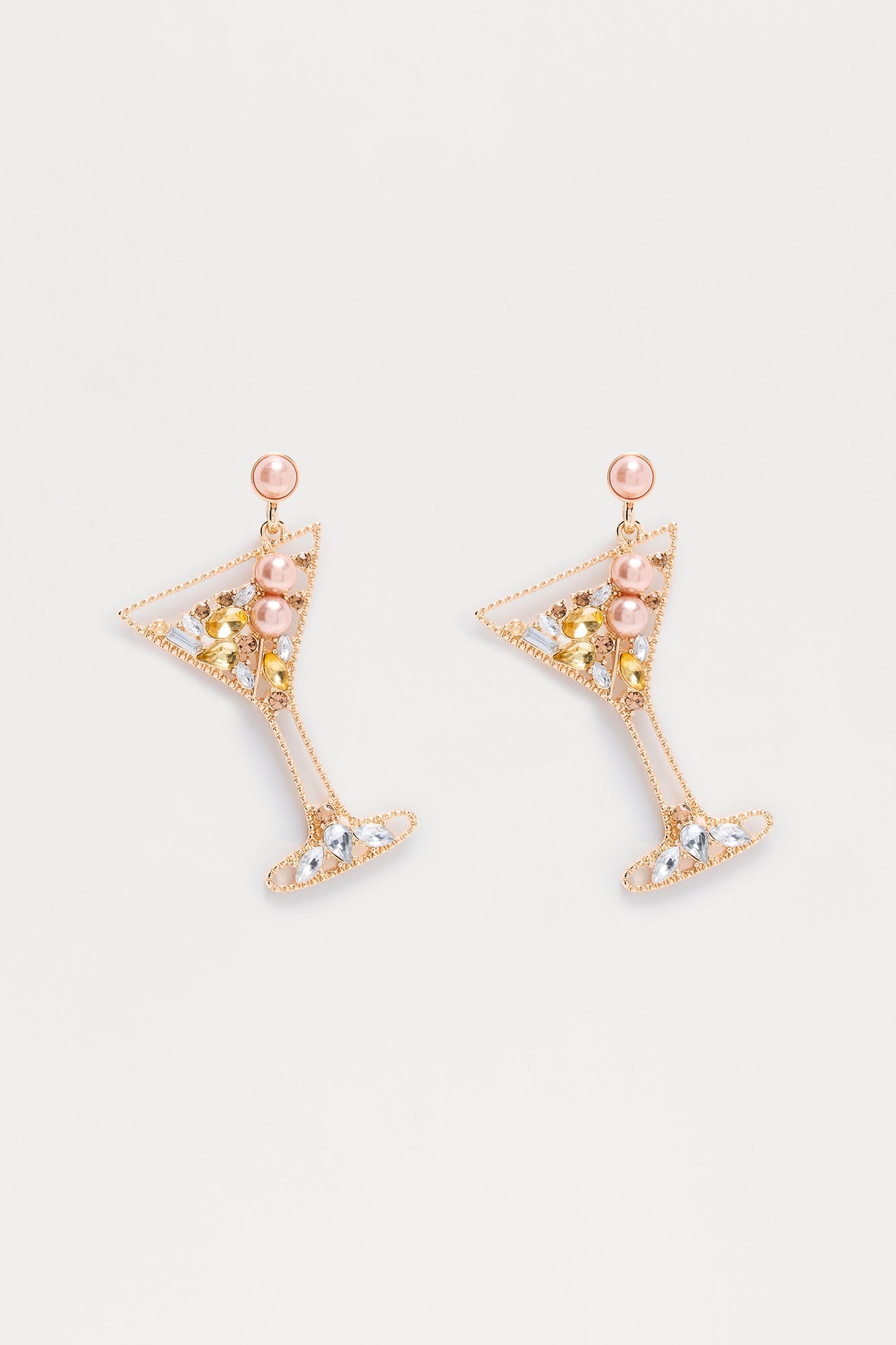 Happy Hour Martini Drop Earrings - Gold