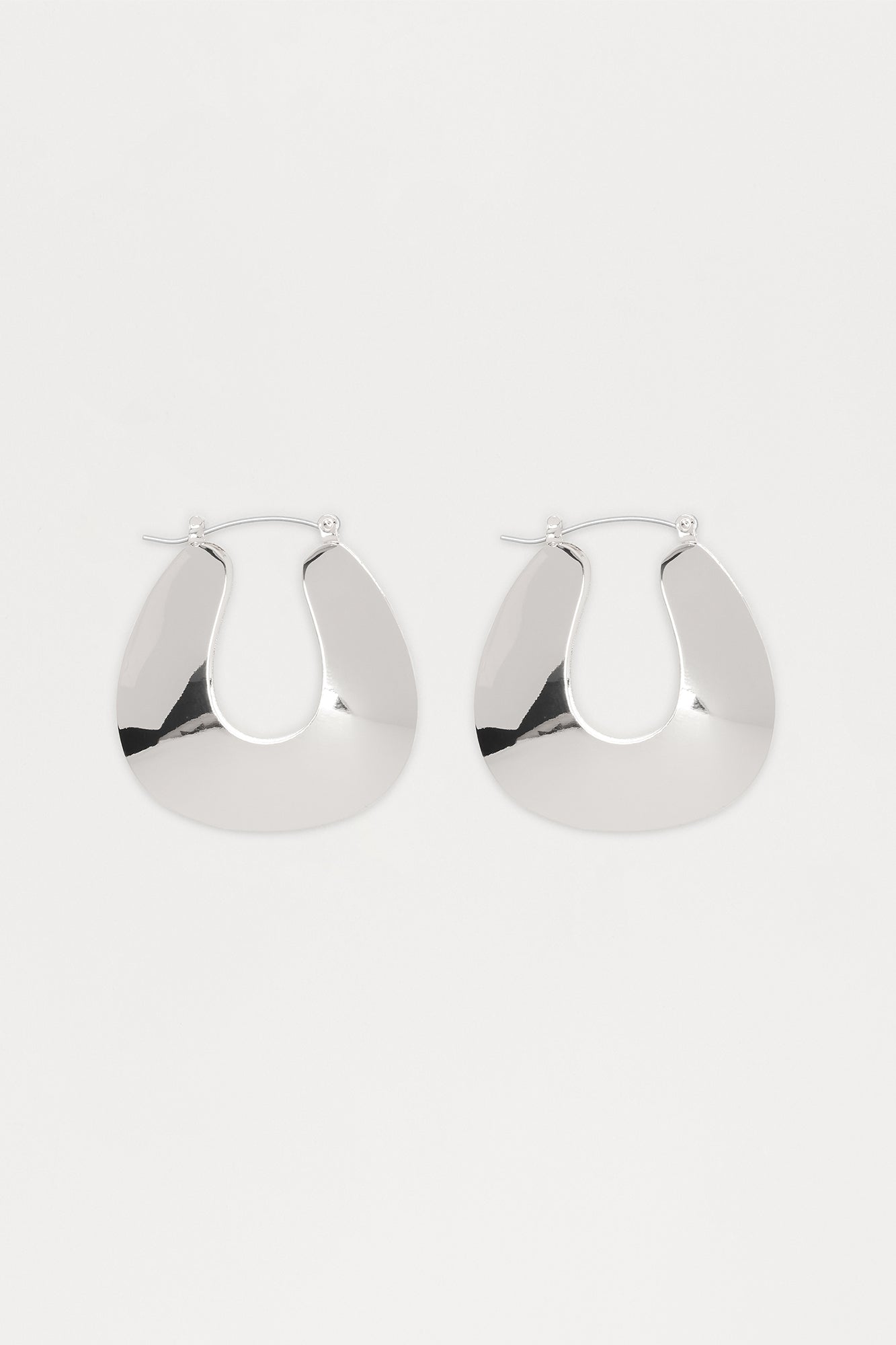 Tara Hardware Hoop Earrings - Silver