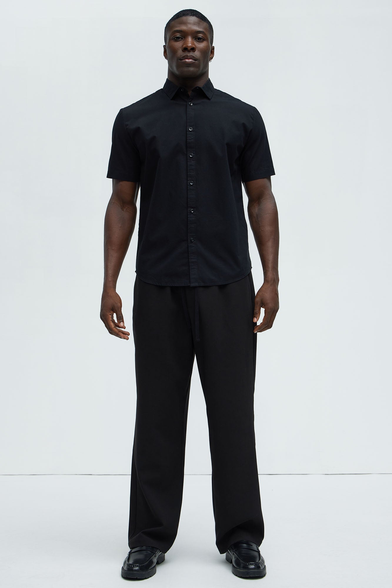 Ryland Short Sleeve Button Up Shirt - Black