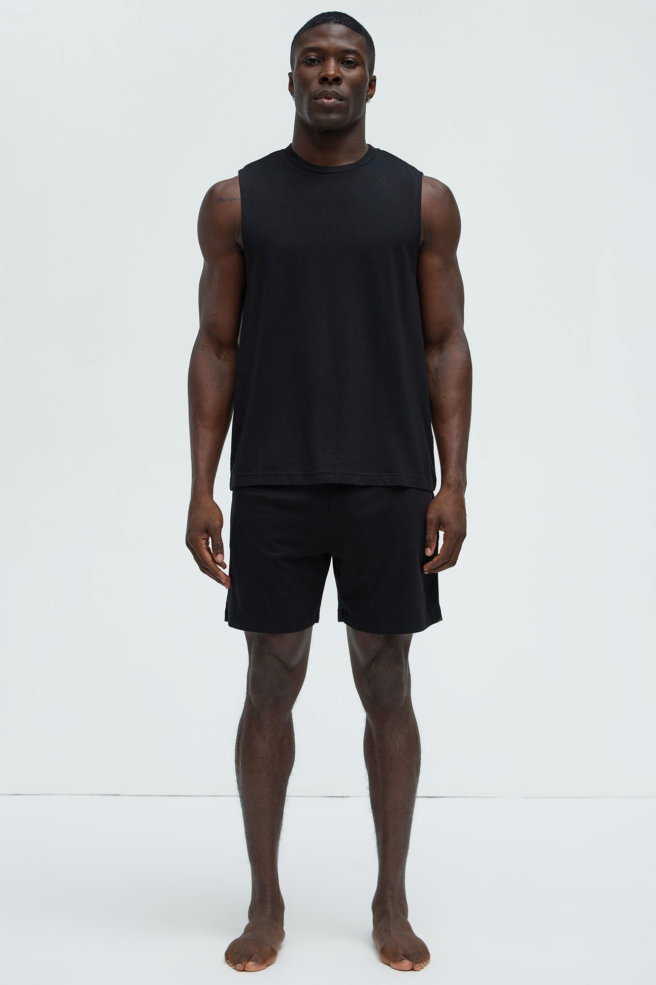 Essential Modal Lounge Sleeveless Muscle Tee - Black
