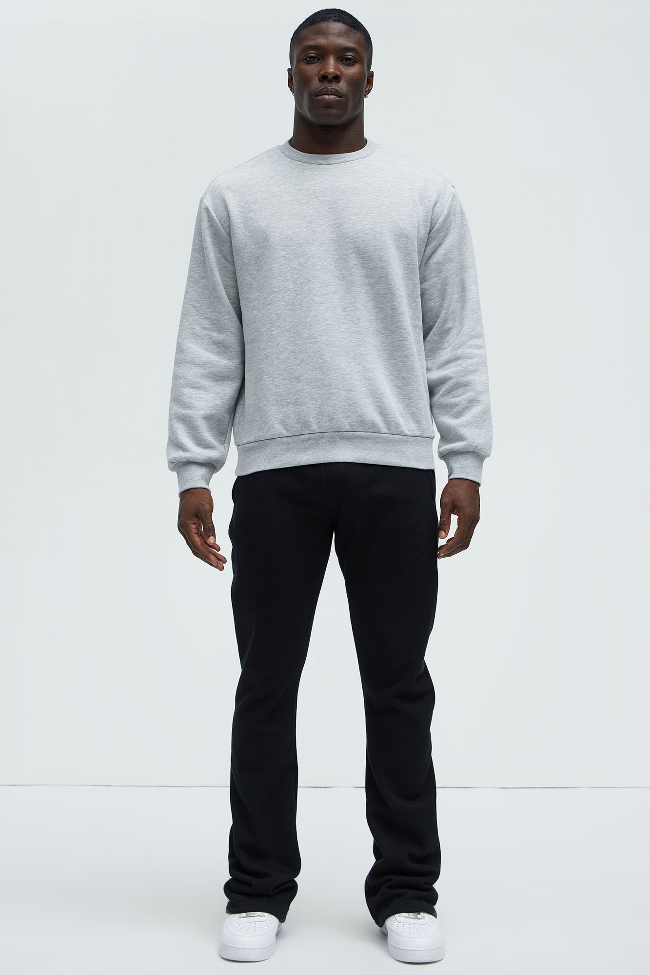 Tyson Skinny Stacked Flare Sweatpant - Black