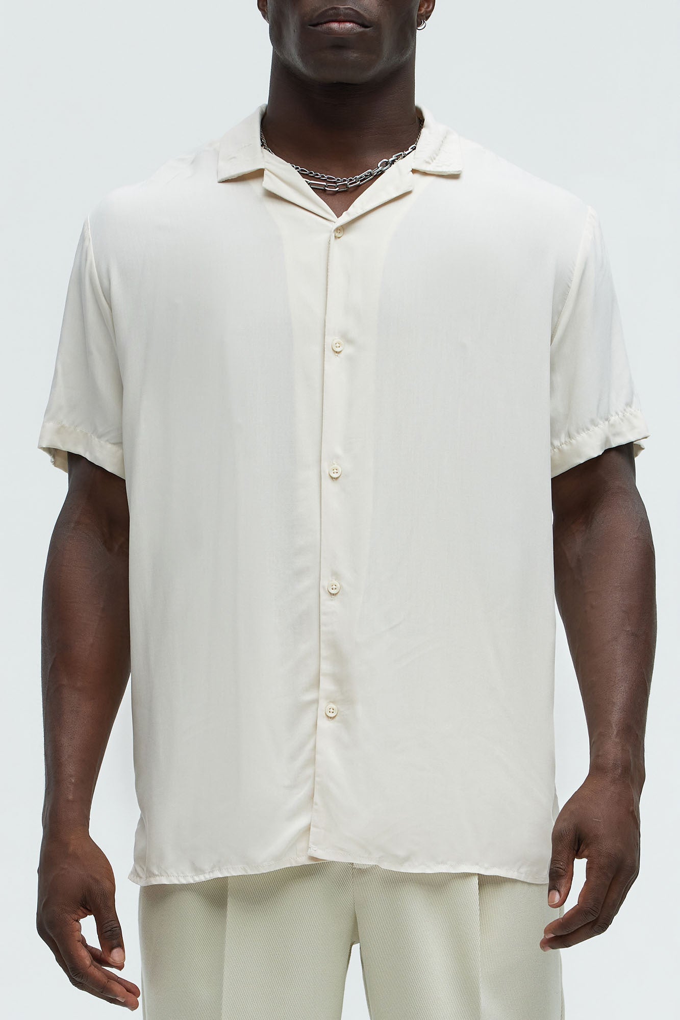 Dawson Relaxed Short Sleeve Cuban Collar Shirt - OffWhite