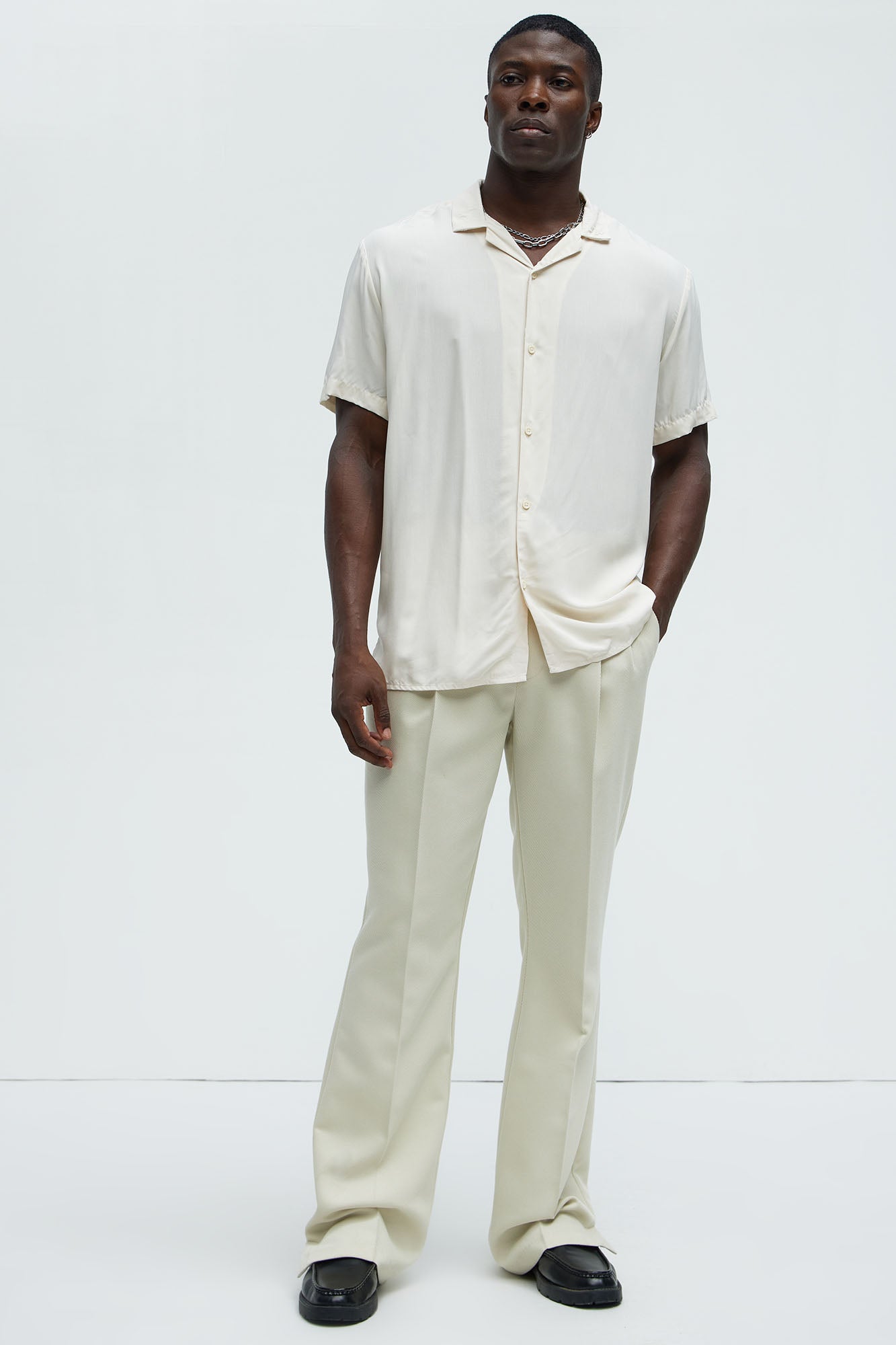 Dawson Relaxed Short Sleeve Cuban Collar Shirt - OffWhite
