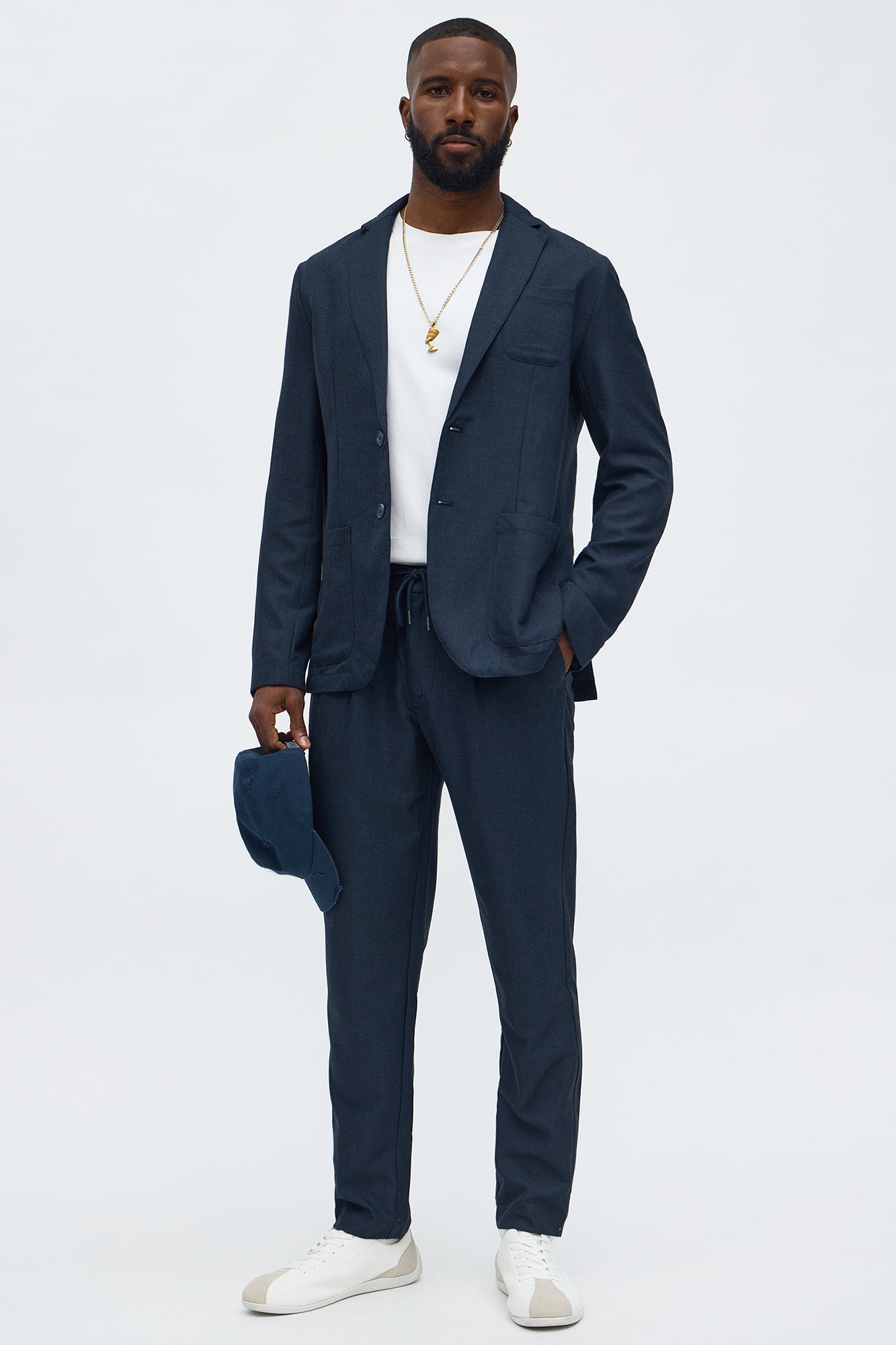 Slim Modern Stretch-Waist Everyday Trouser - Navy