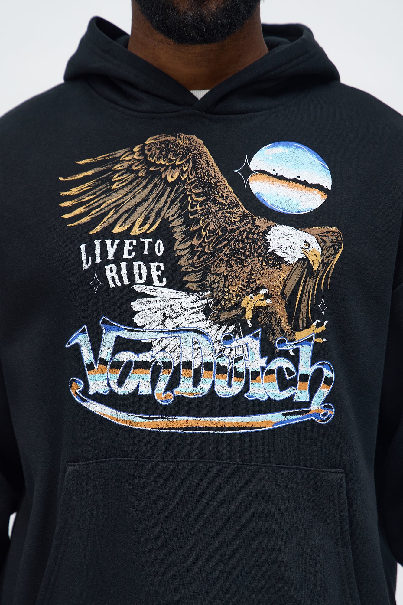 Von Dutch Live To Ride Oversized Hoodie - Black