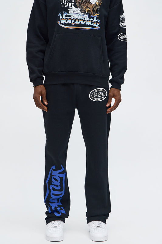 Von Dutch Live To Ride Baggy Sweatpants - Black