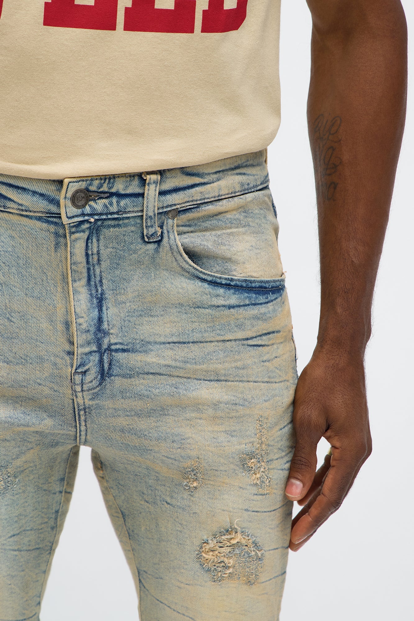 Skinny Say Nothing Distressed Jean - Light Wash