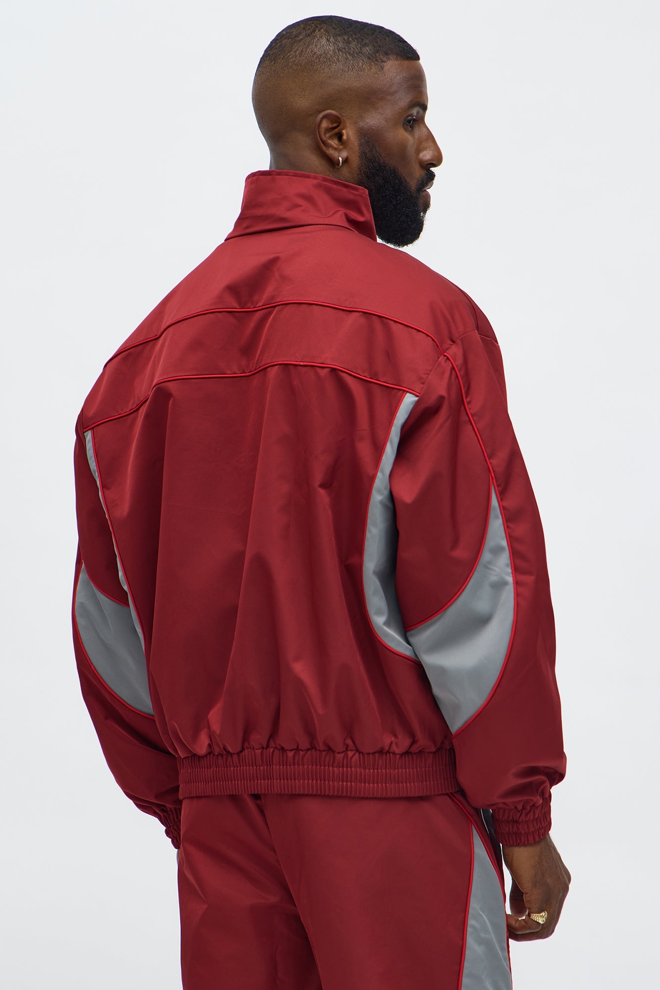 Washed Cut The Track Jacket - Red/combo