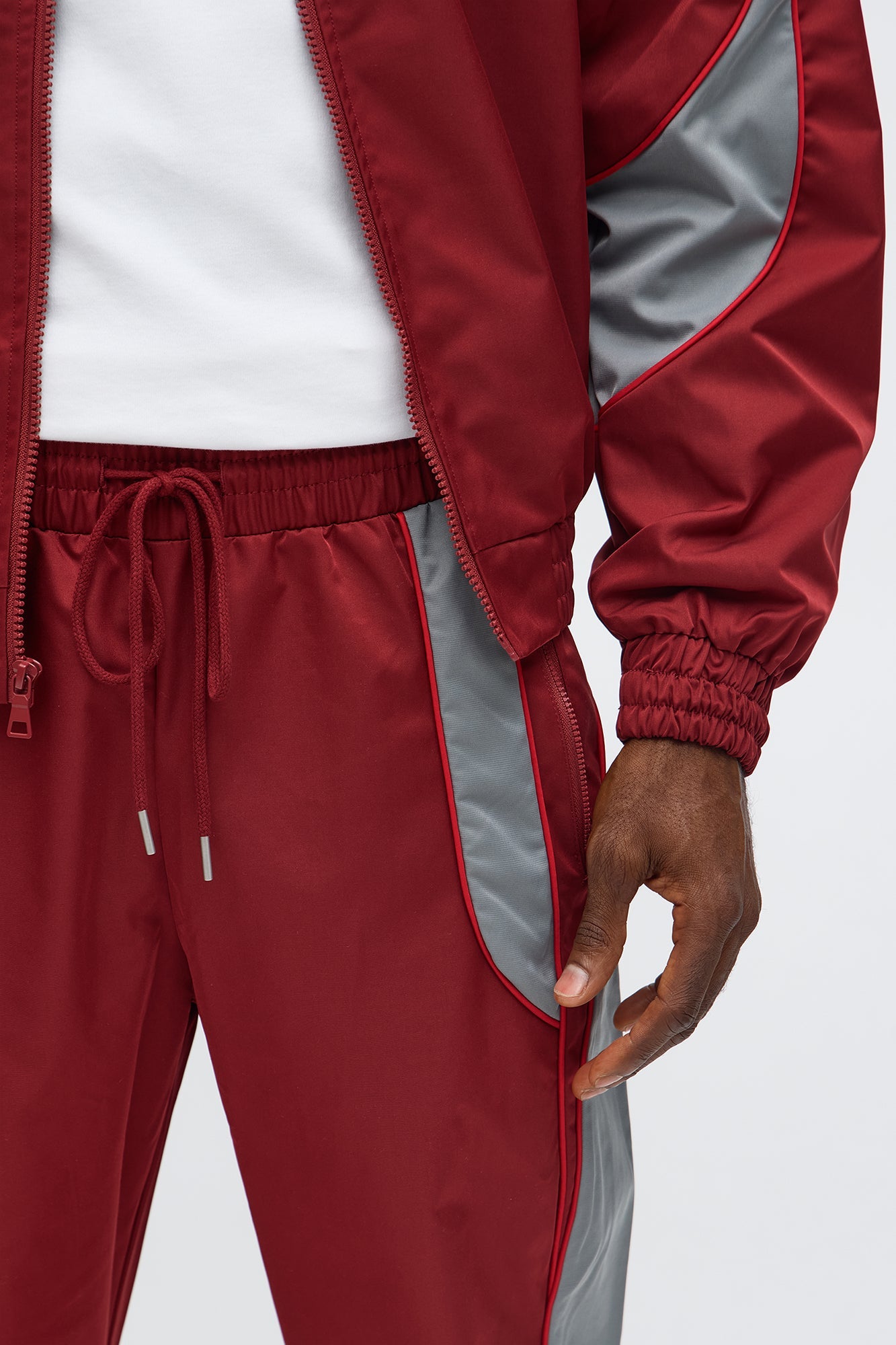 Straight Washed Cut The Track Pant - Red/combo
