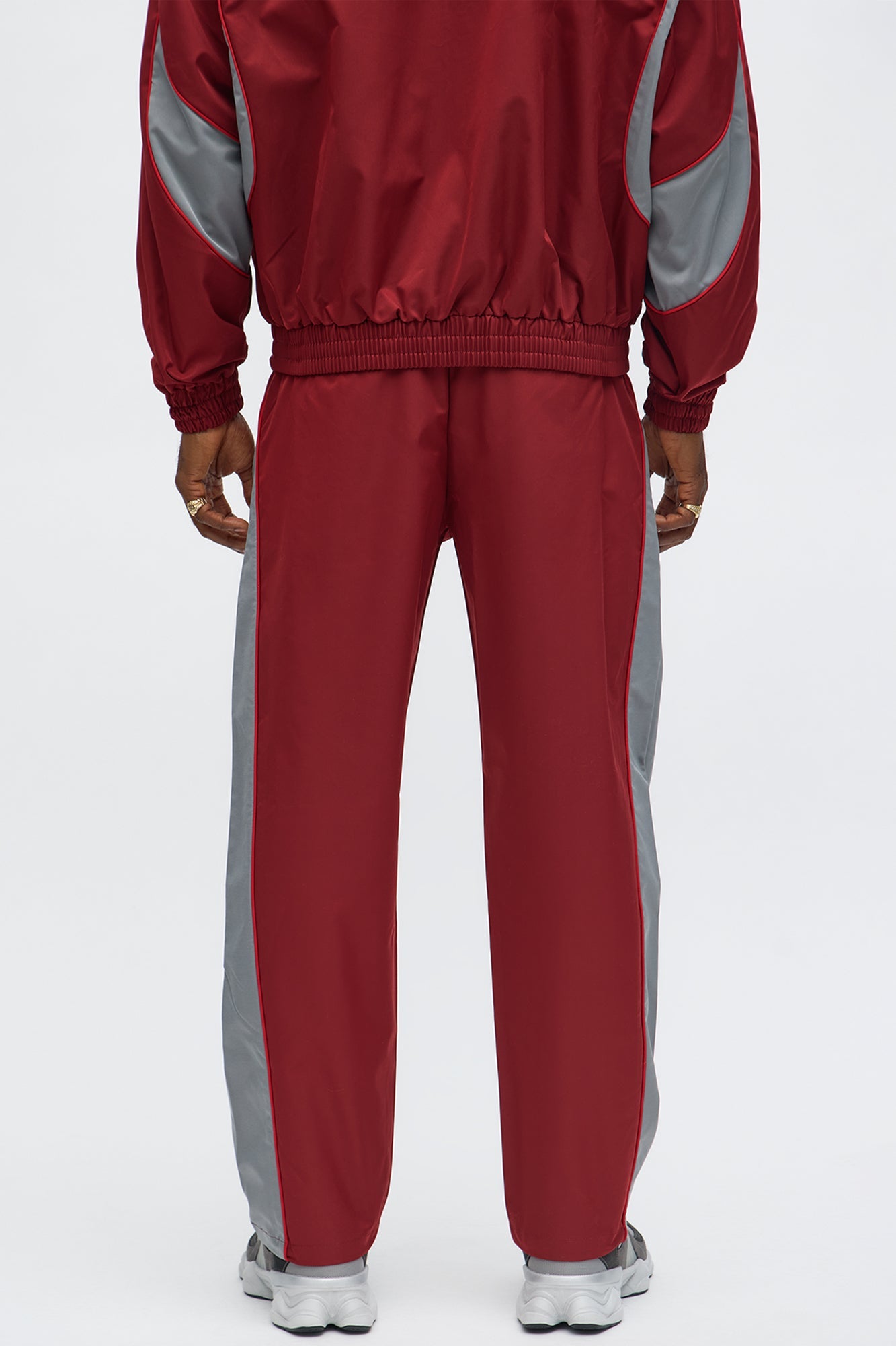 Straight Washed Cut The Track Pant - Red/combo